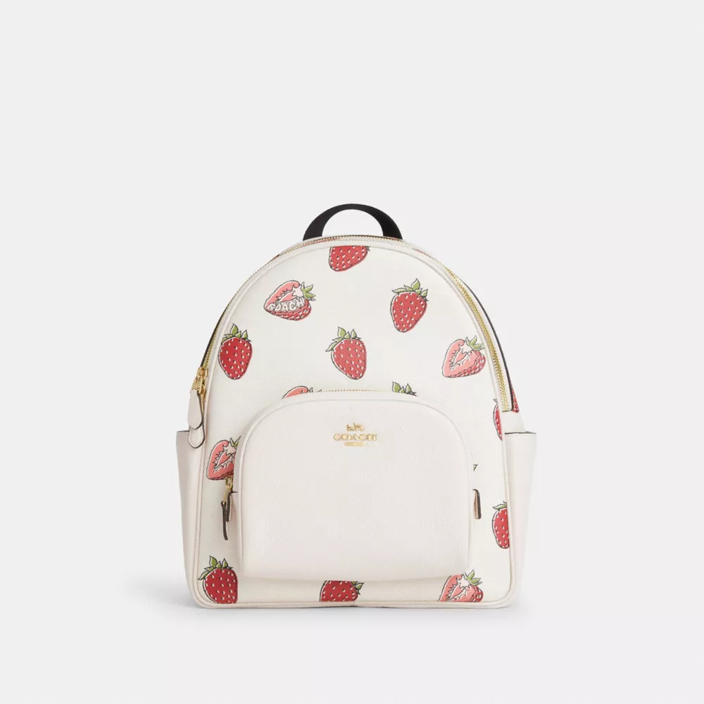 Рюкзак COACH Court Backpack With Strawberry Print