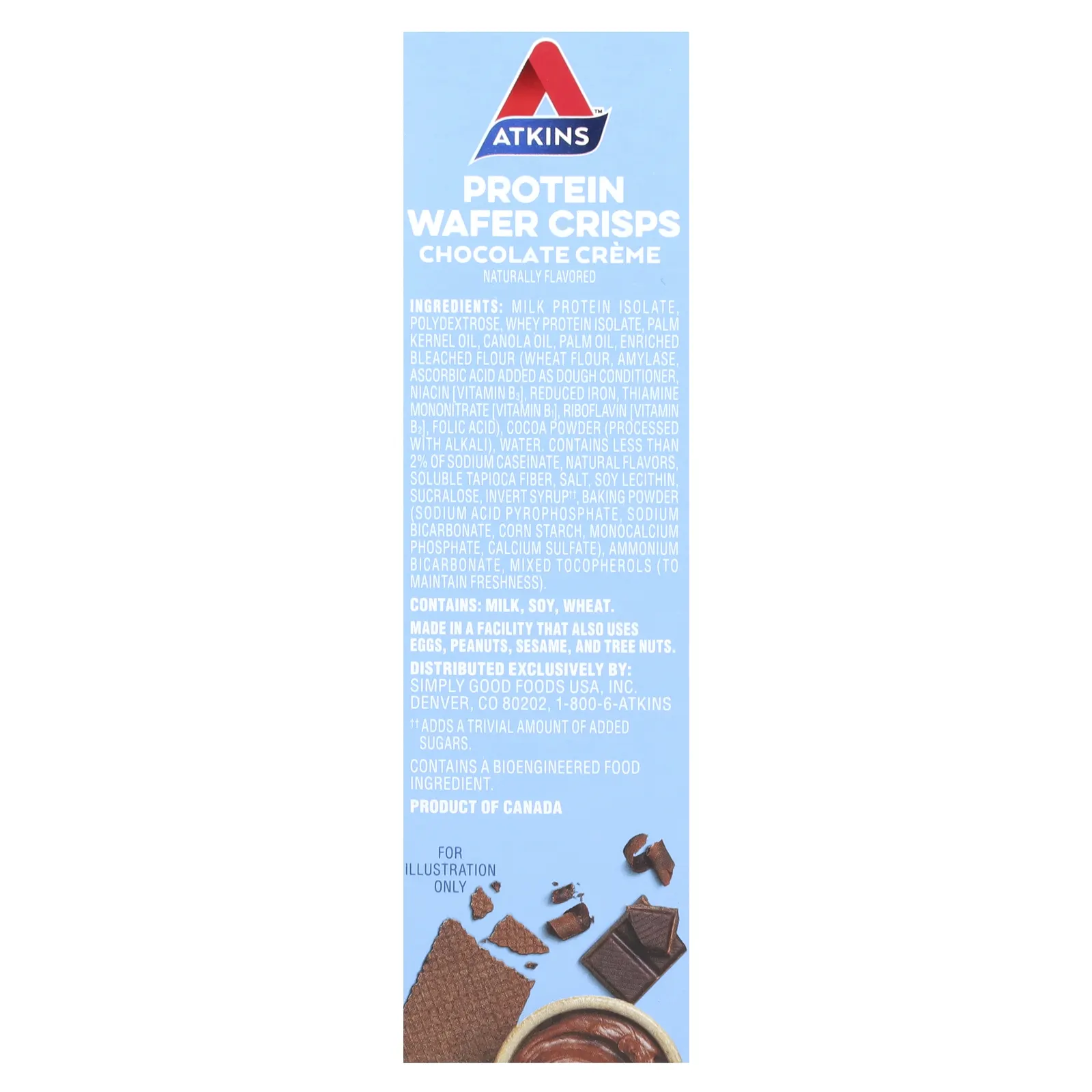 Atkins, Everytime Snacks, протеиновые вафли, шоколадный крем, 5 шт. по 36 г (1,27 унции)