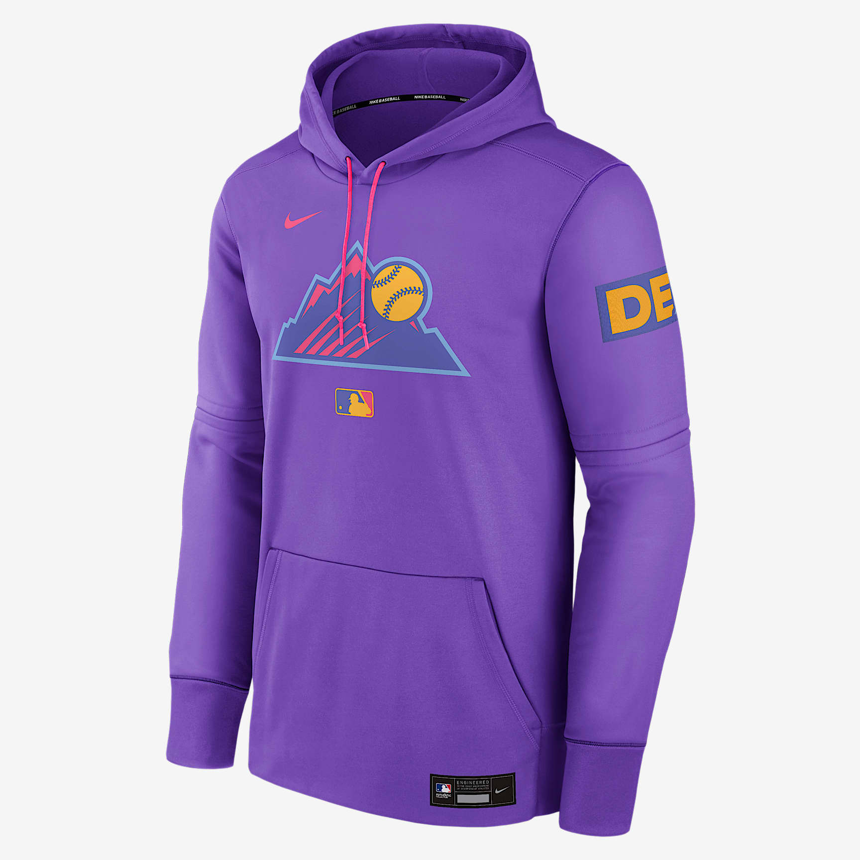 Colorado Rockies Authentic Collection City Connect Men's Nike Therma MLB Pullover Hoodie