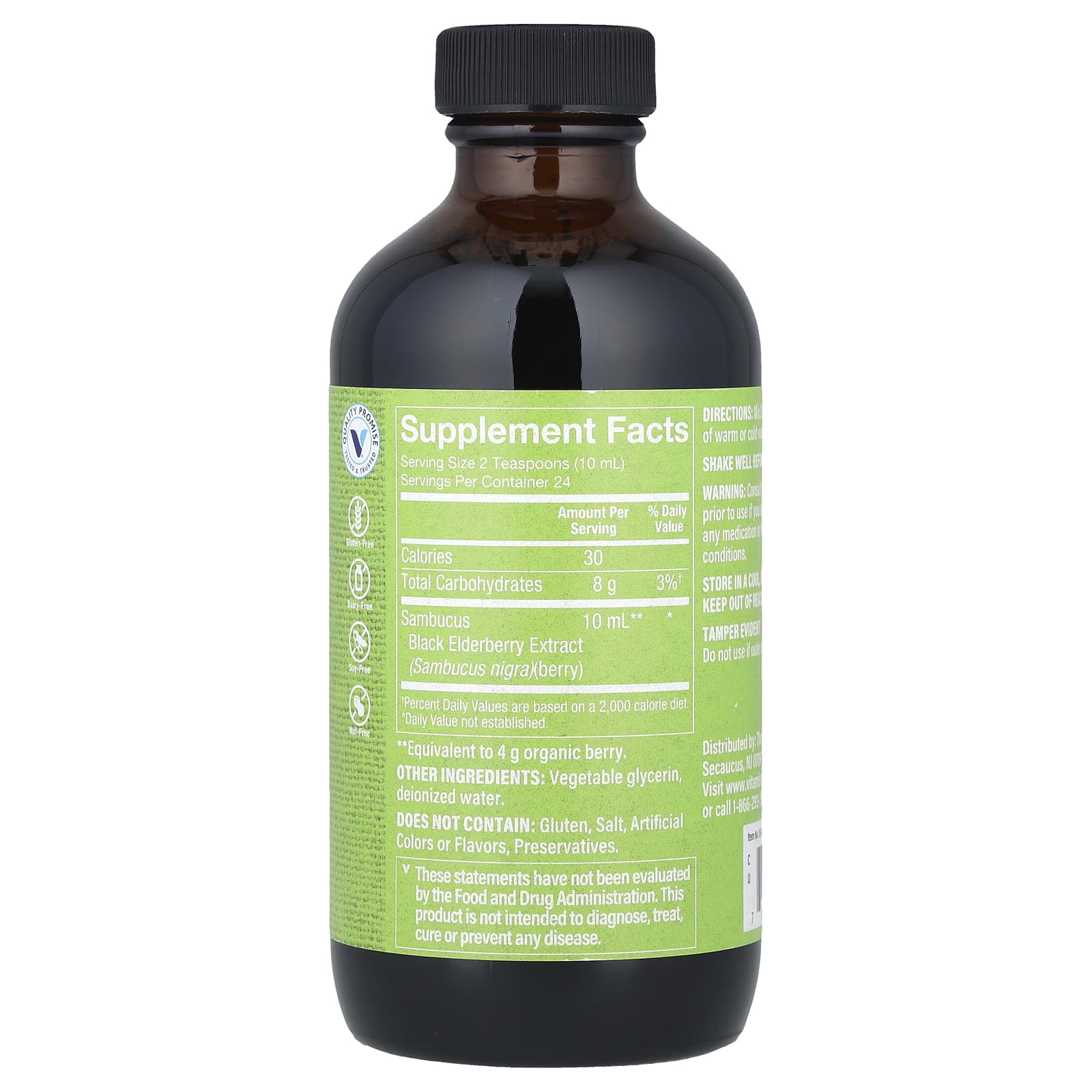 The Vitamin Shoppe, Экстракт черной бузины самбука, без спирта, 236 мл (8 жидк. Унций)
