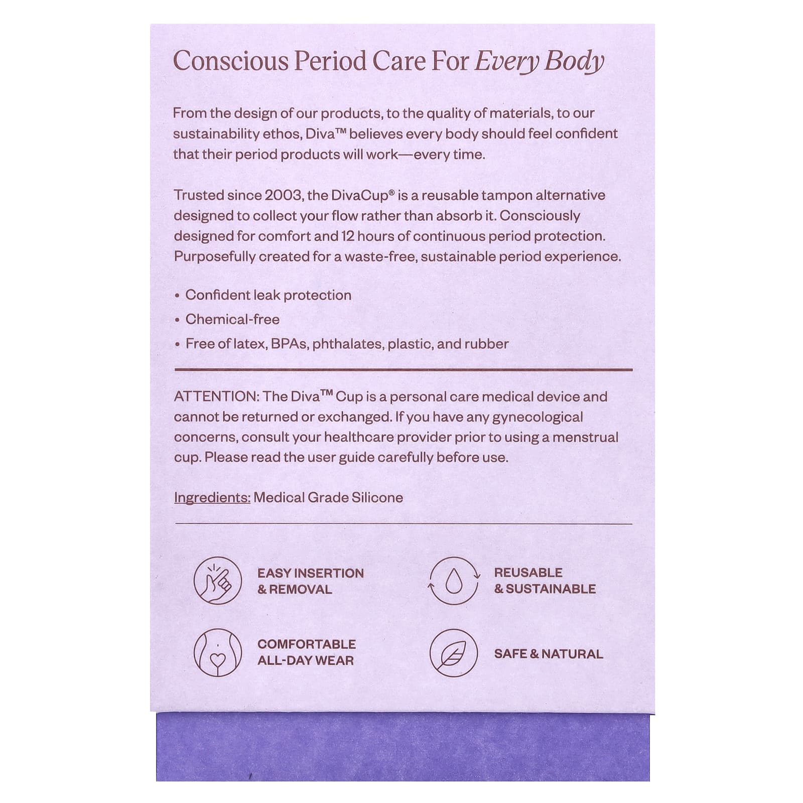 Diva International, DivaCup, модель 1, 1 менструальная чаша