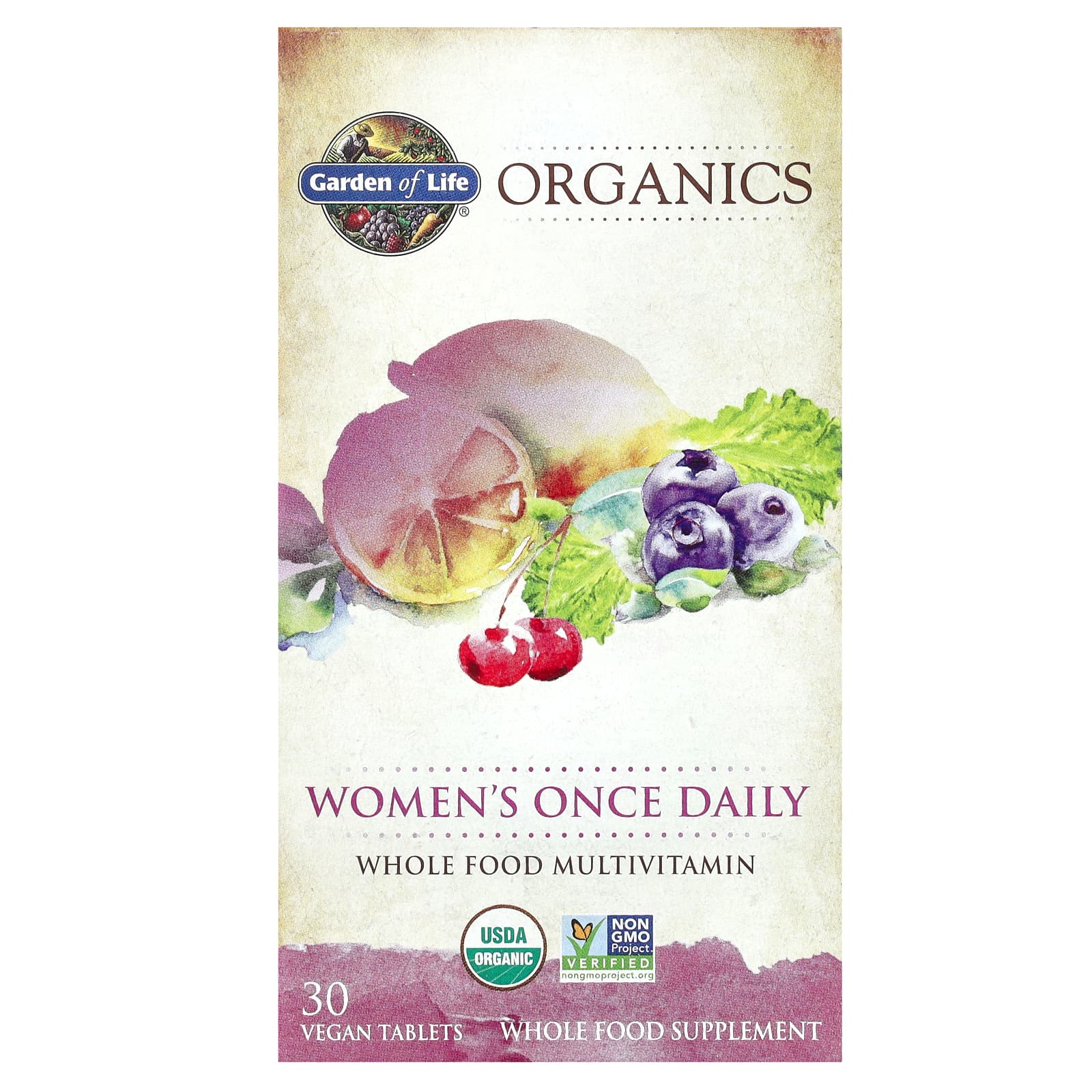 Garden of Life, MyKind Organics, мультивитамины для женщин для приема один раз в день, 30 веганских таблеток
