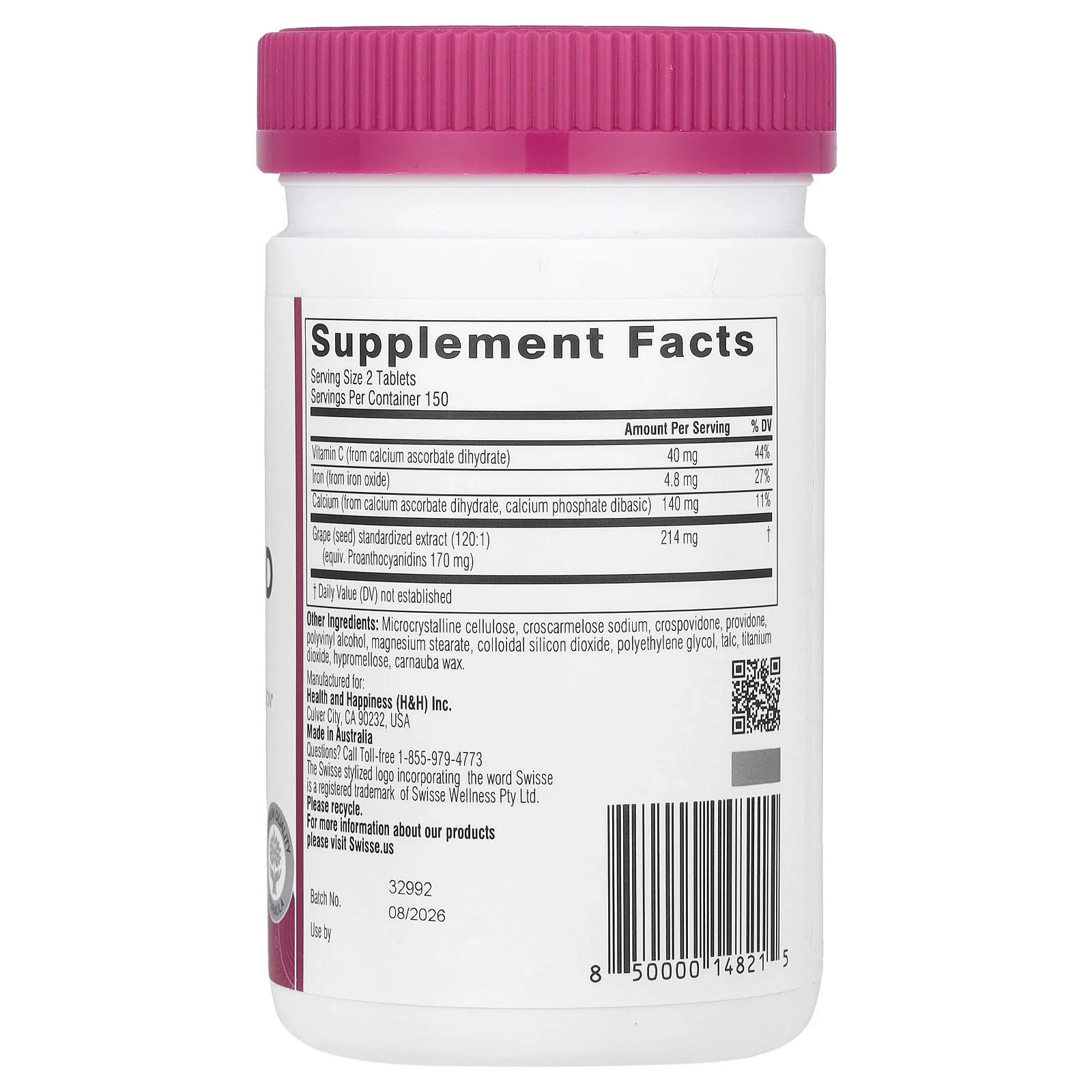 Swisse, Ultiboost, экстракт виноградных косточек, 14 250 мг, 300 таблеток