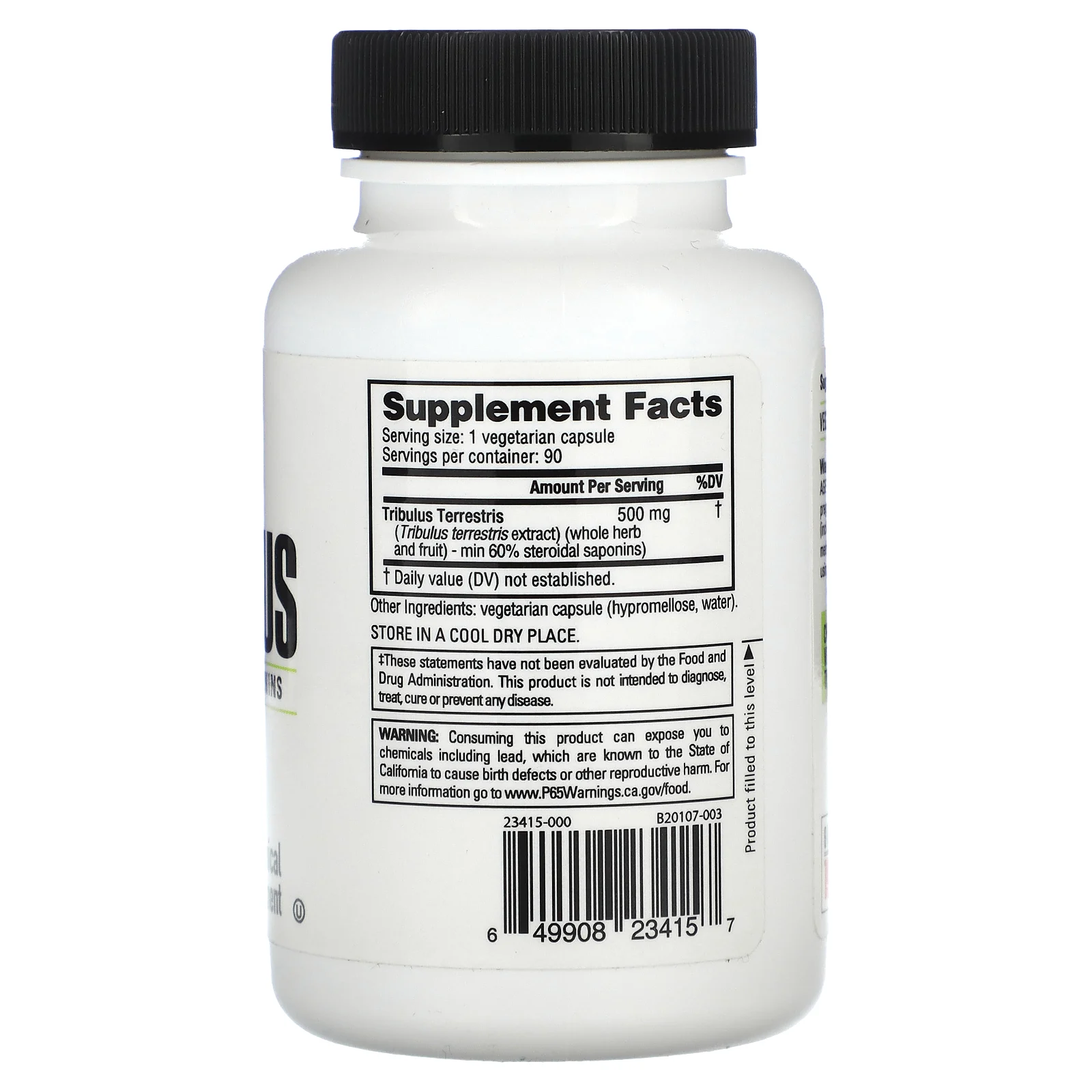 NutraBio, якорцы, 500 мг, 90 капсул