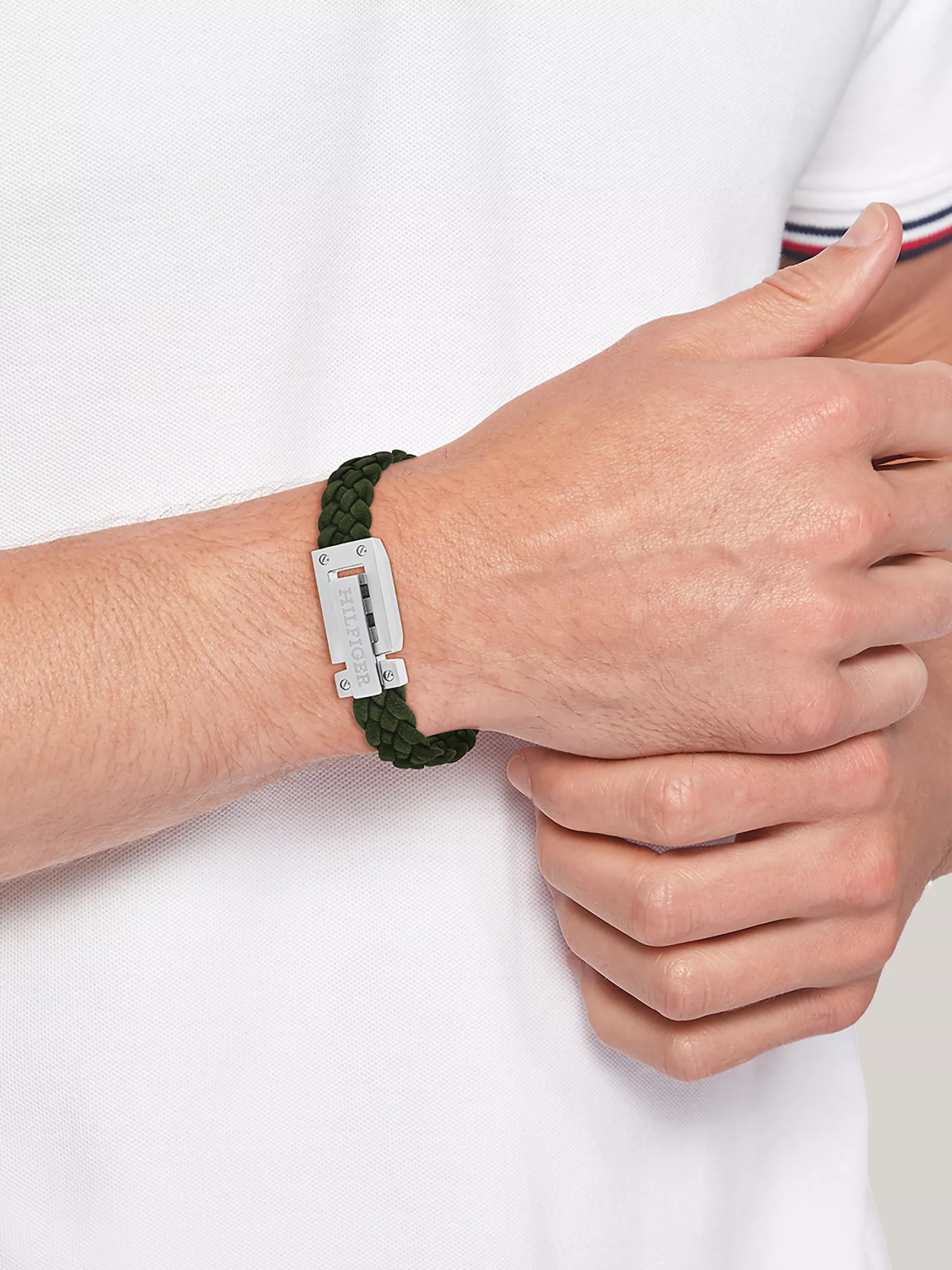 Мужской браслет Tommy Hilfiger, Плоский браслет из плетеной замши