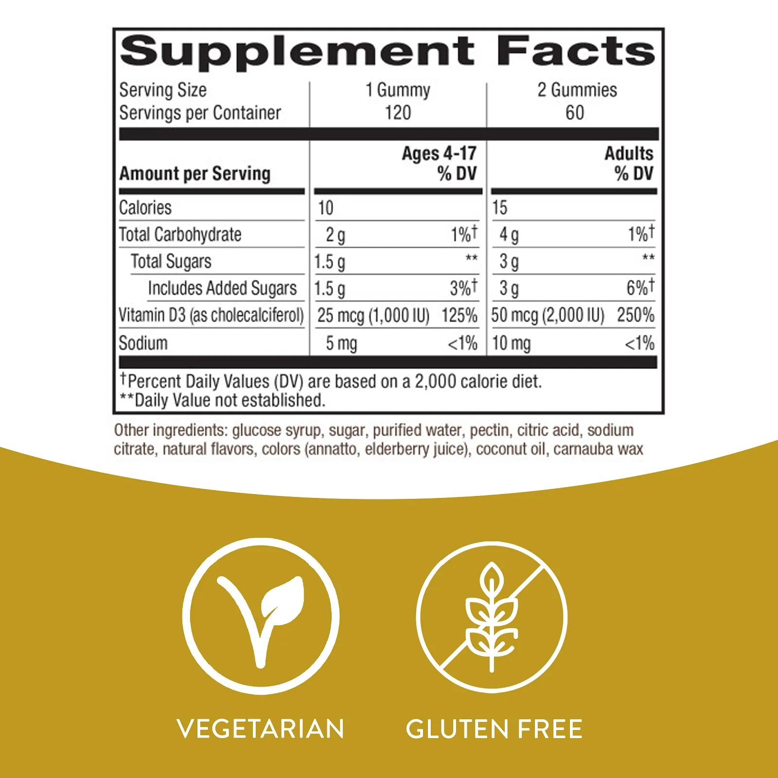 Nature's Way, жевательный витамин D3, фруктовое ассорти, 50 мкг (2000 МЕ), 120 жевательных таблеток