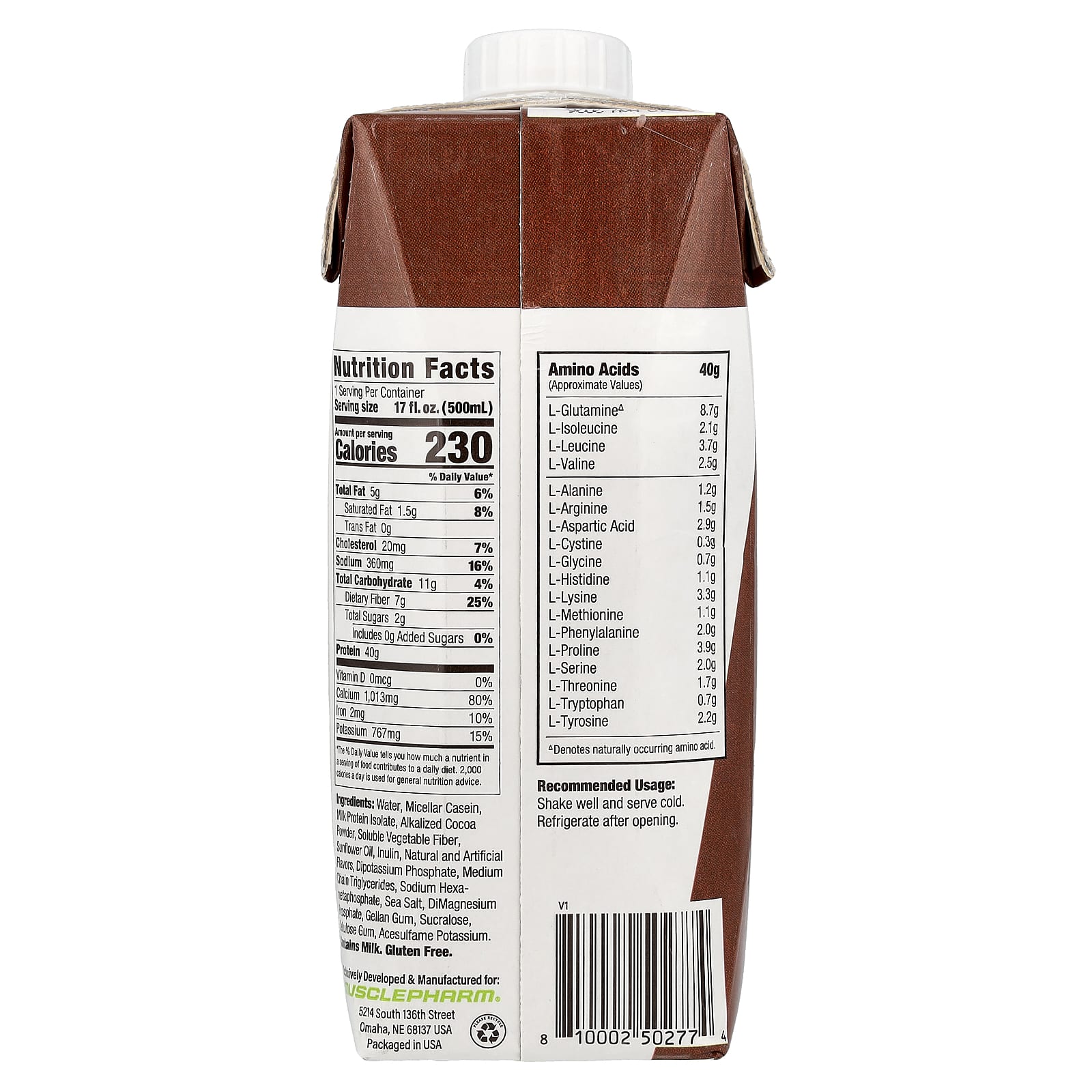 MusclePharm, Combat Ready™, протеиновый коктейль, шоколадная помадка, 500 мл (17 жидк. унций)