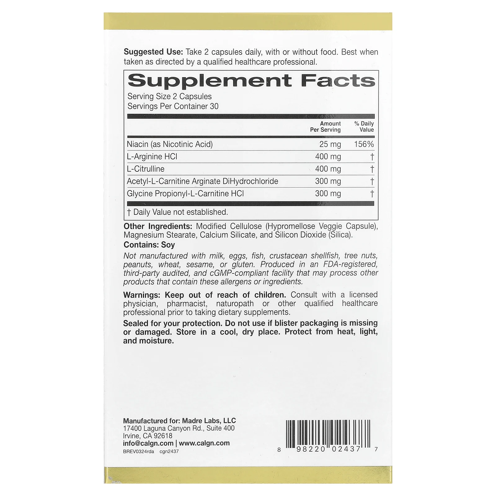 California Gold Nutrition, Rexdrive™ Amino, добавка для мужчин, 60 растительных капсул