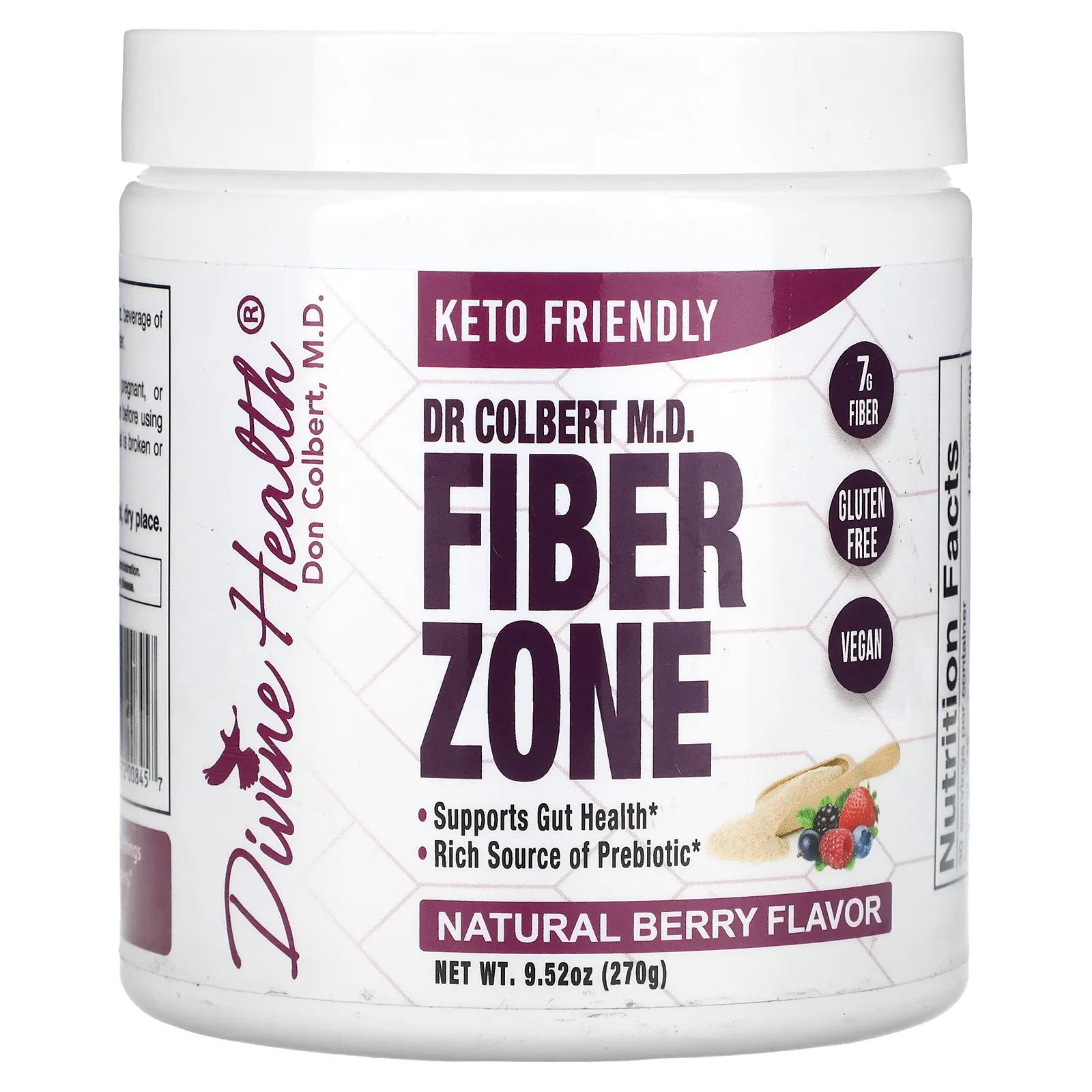 Divine Health, Dr. Coliber MD Fiber Zone, натуральные ягоды, 270 г (9,52 унции)