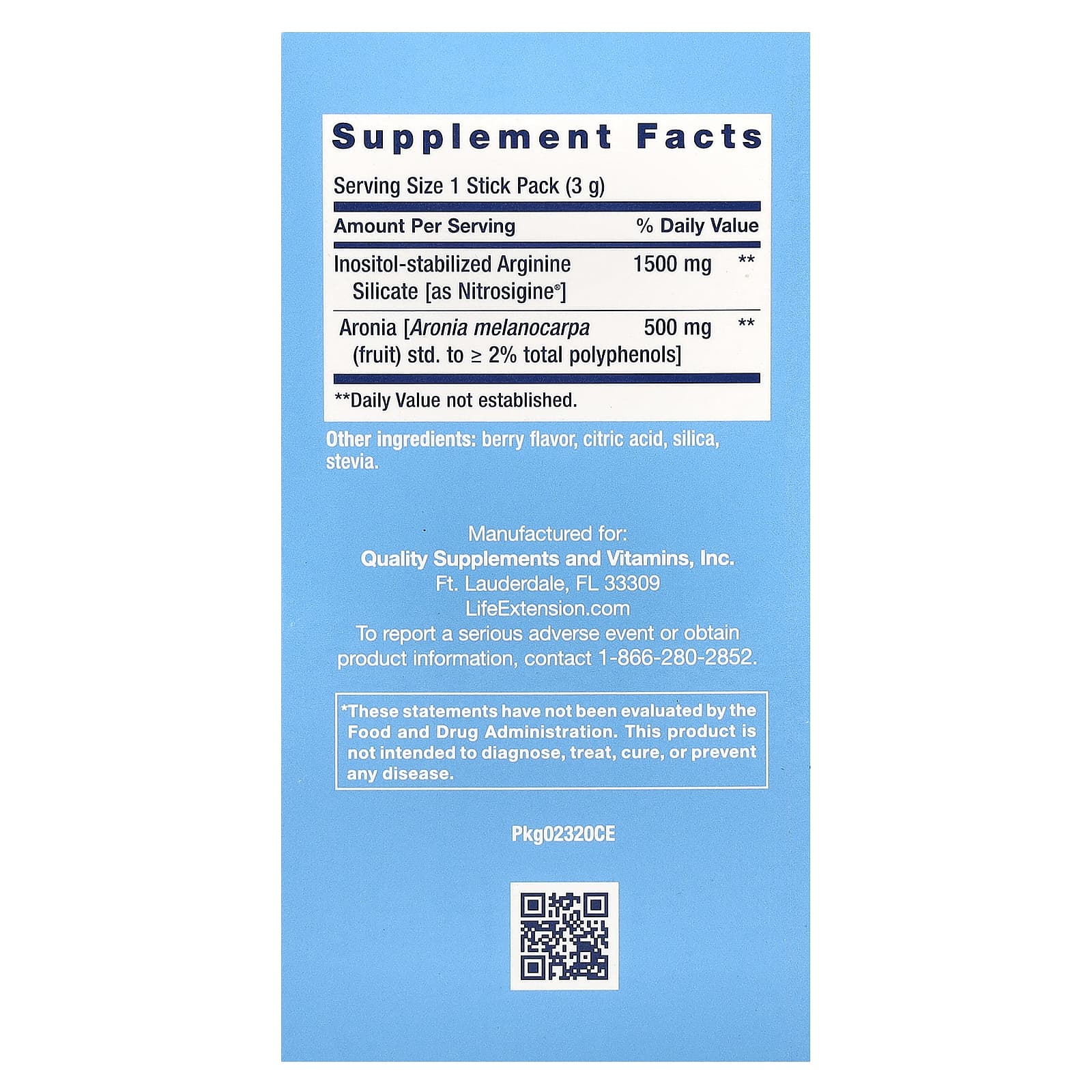 Life Extension, NitroVasc Boost, ягодный вкус, 30 пакетиков