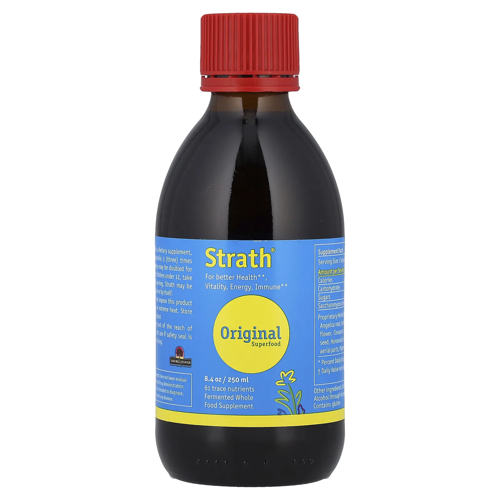 Bio-Strath, Оригинальный, постбиотик из ферментированных травяных дрожжей, 250 мл (8,4 унции)