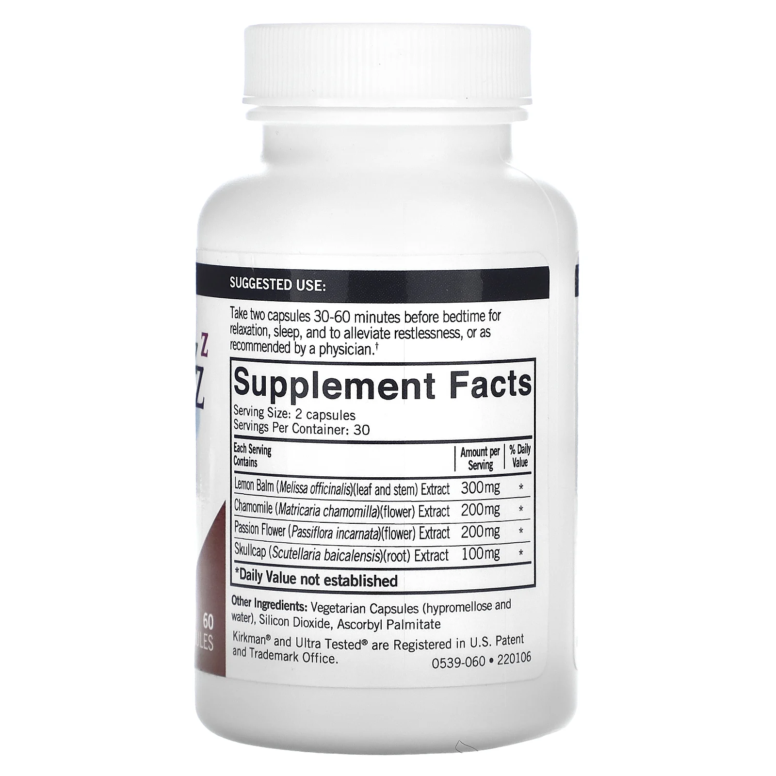 Kirkman Labs, травяная добавка для улучшения качества сна, 60 капсул