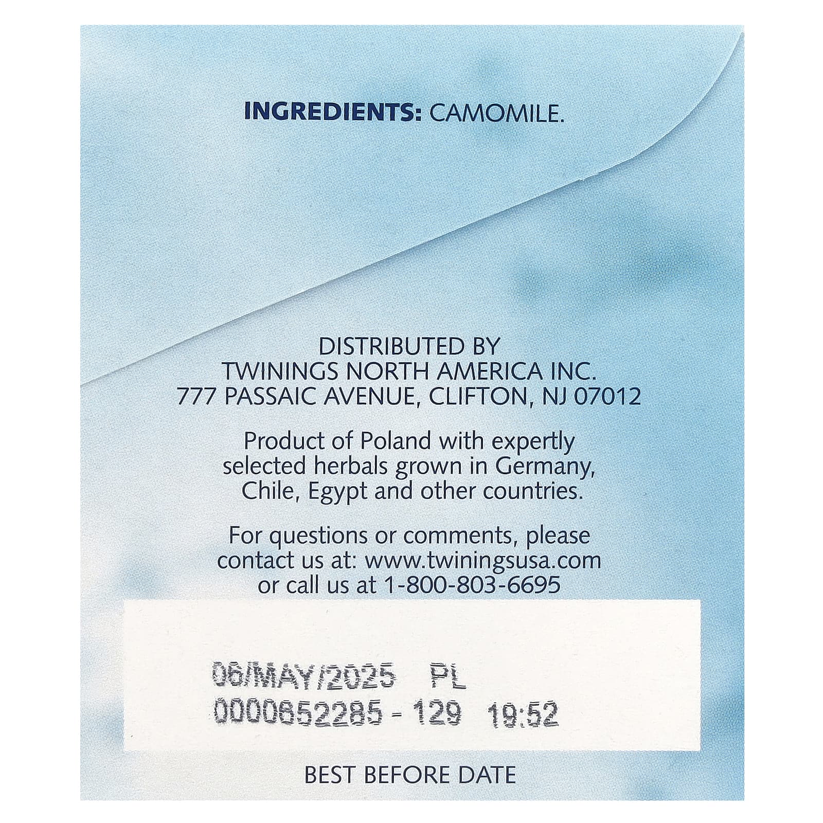 Twinings, травяной чай, чистая ромашка, без кофеина, 25 чайных пакетиков, 37 г (1,32 унции)