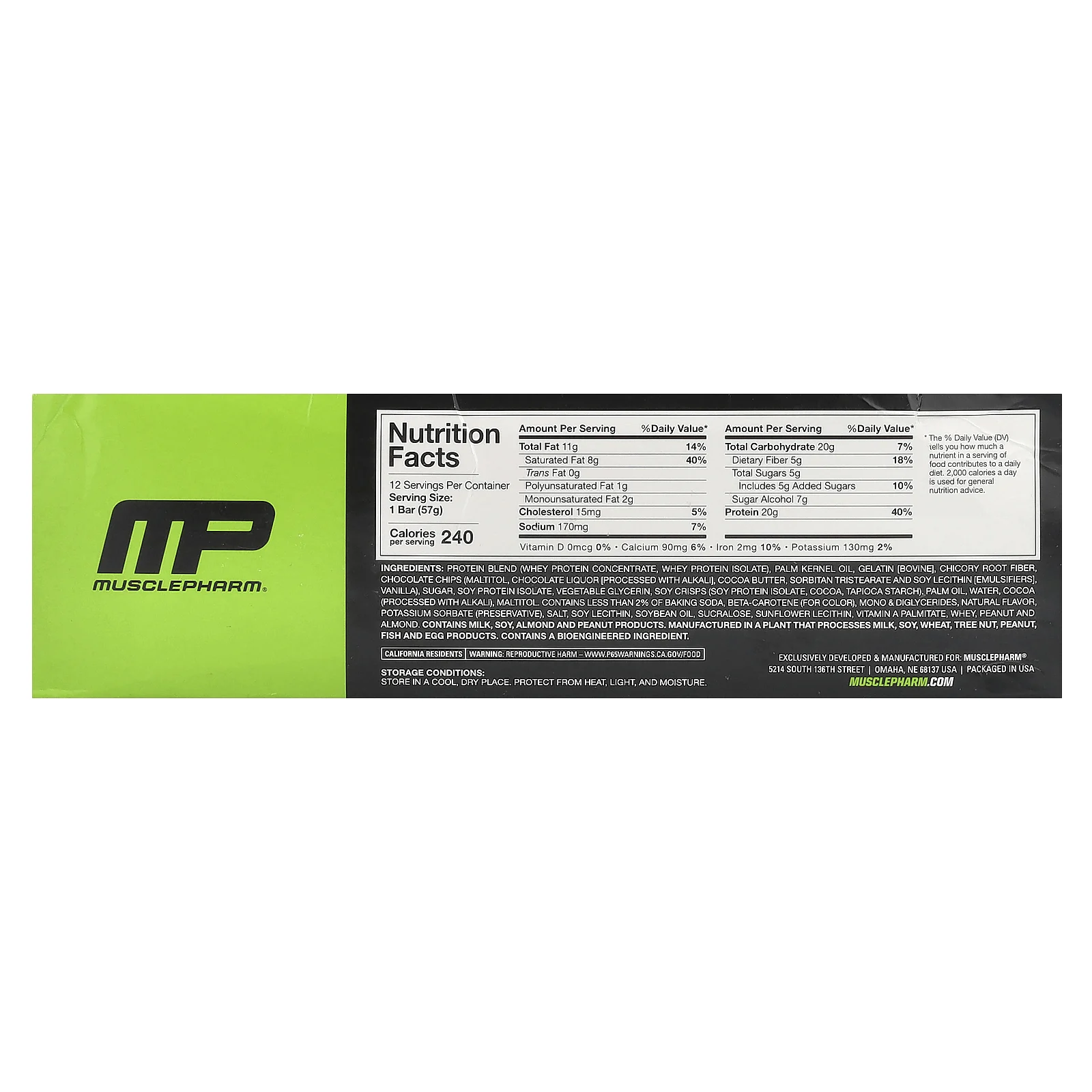MusclePharm, Combat Sport, тесто для шоколадного печенья, 12 батончиков, 57 г (2,01 унции)
