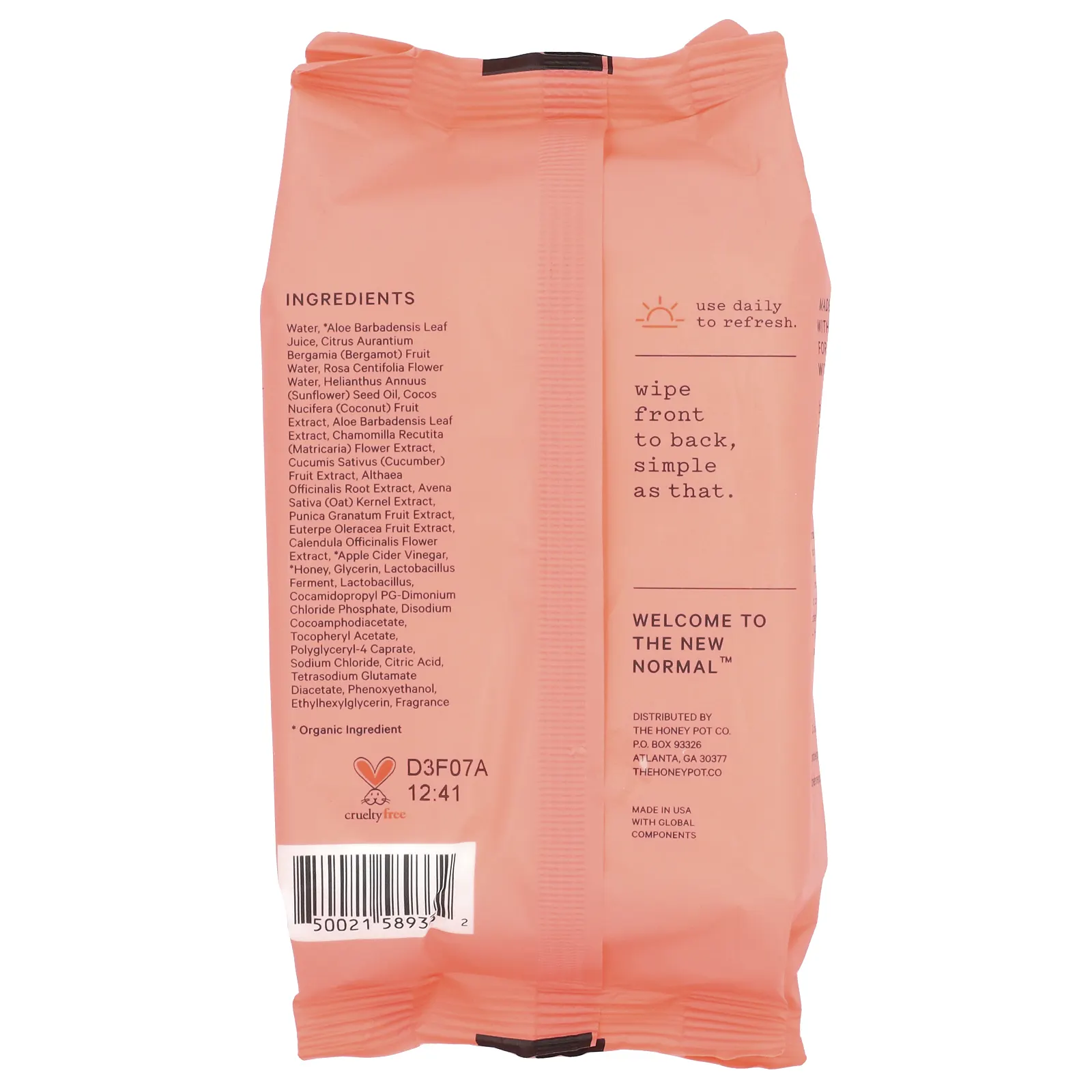 The Honey Pot Company, Салфетки с бергамотом и розой, 30 шт.