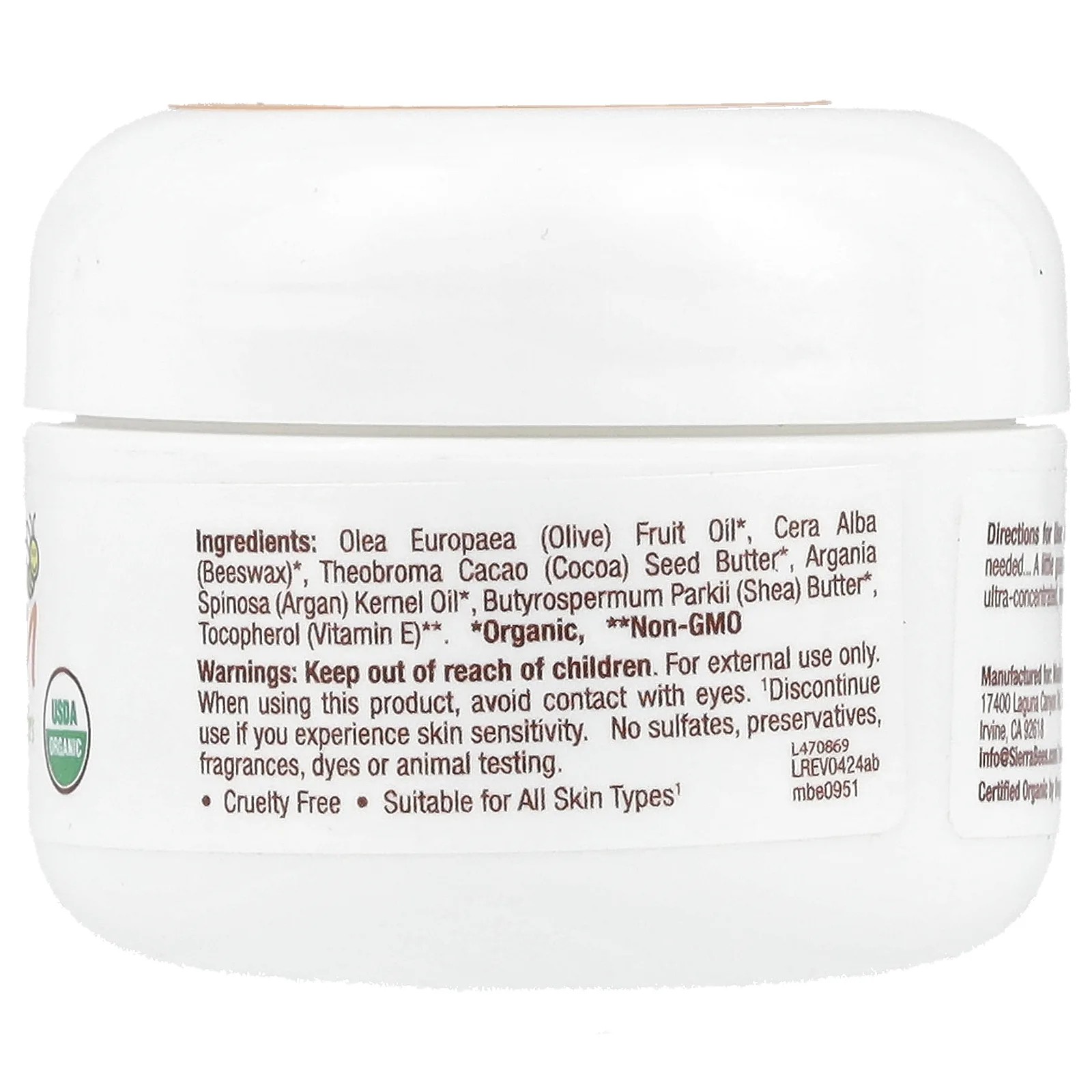 Sierra Bees, бальзам с арганой, маслом какао и маслом ши, 28 г (1 унция)