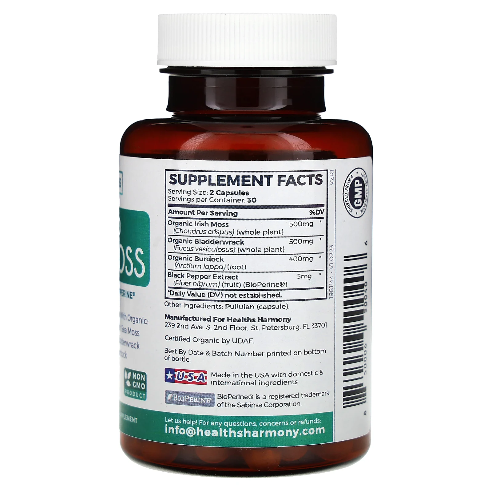 Healths Harmony, улучшенный морской мох, 60 капсул