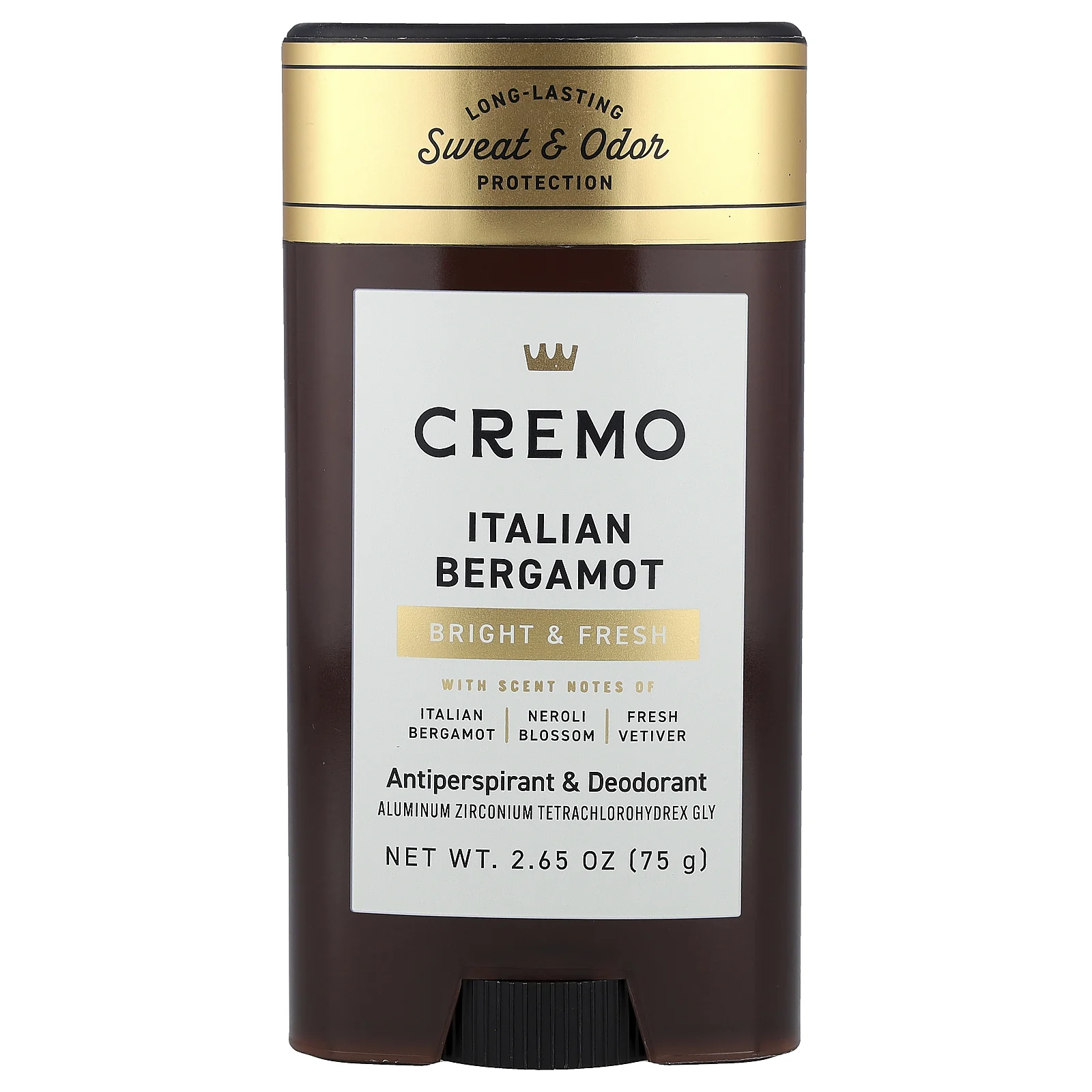 Cremo, Дезодорант и антиперспирант, итальянский бергамот, 75 г (2,65 унции)