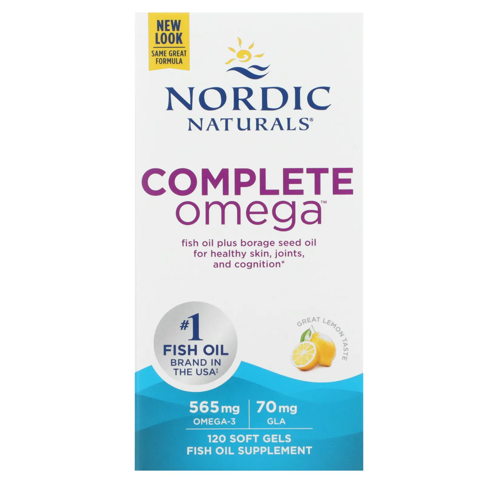 Nordic Naturals, Complete Omega, со вкусом лимона, 120 капсул