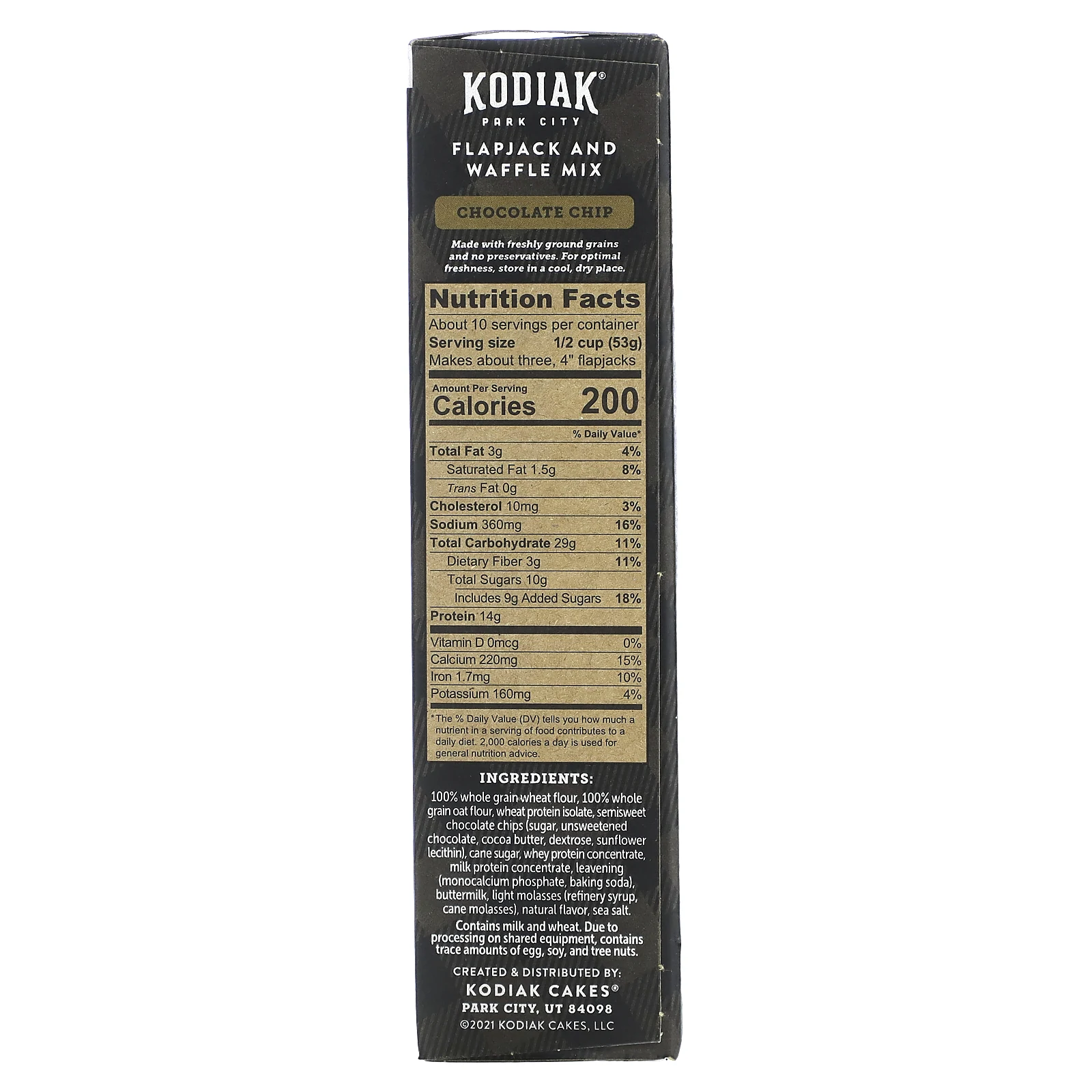 Kodiak Cakes, Power Cakes, смесь для лепешки и вафли, с шоколадной крошкой, 510 г (18 унций)