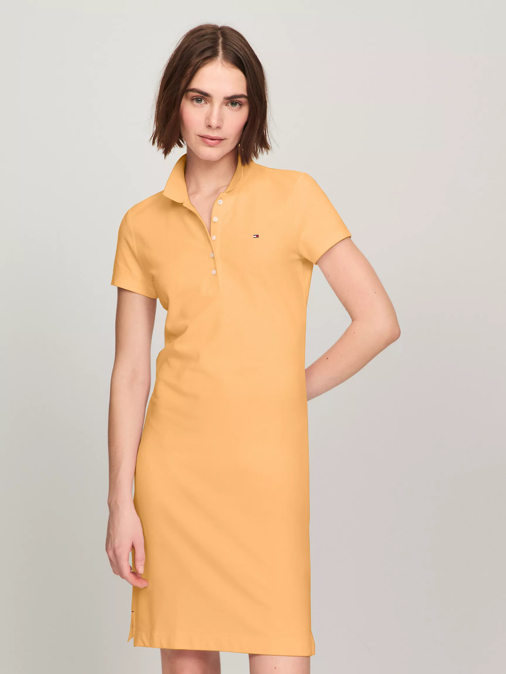 Женское платье Tommy Hilfiger, Приталенное платье-поло из эластичного хлопка