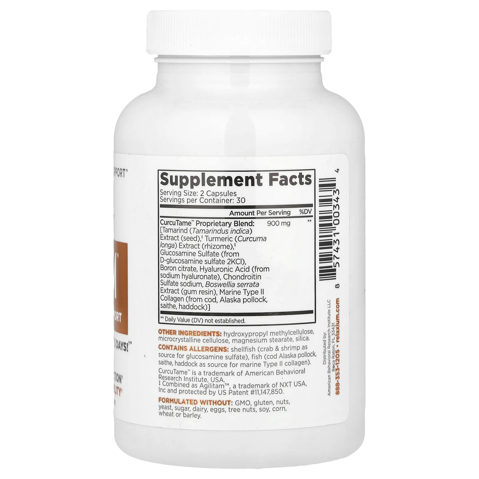 Relaxium, Flexium® с CurcuTame ™, 60 капсул без наркотиков