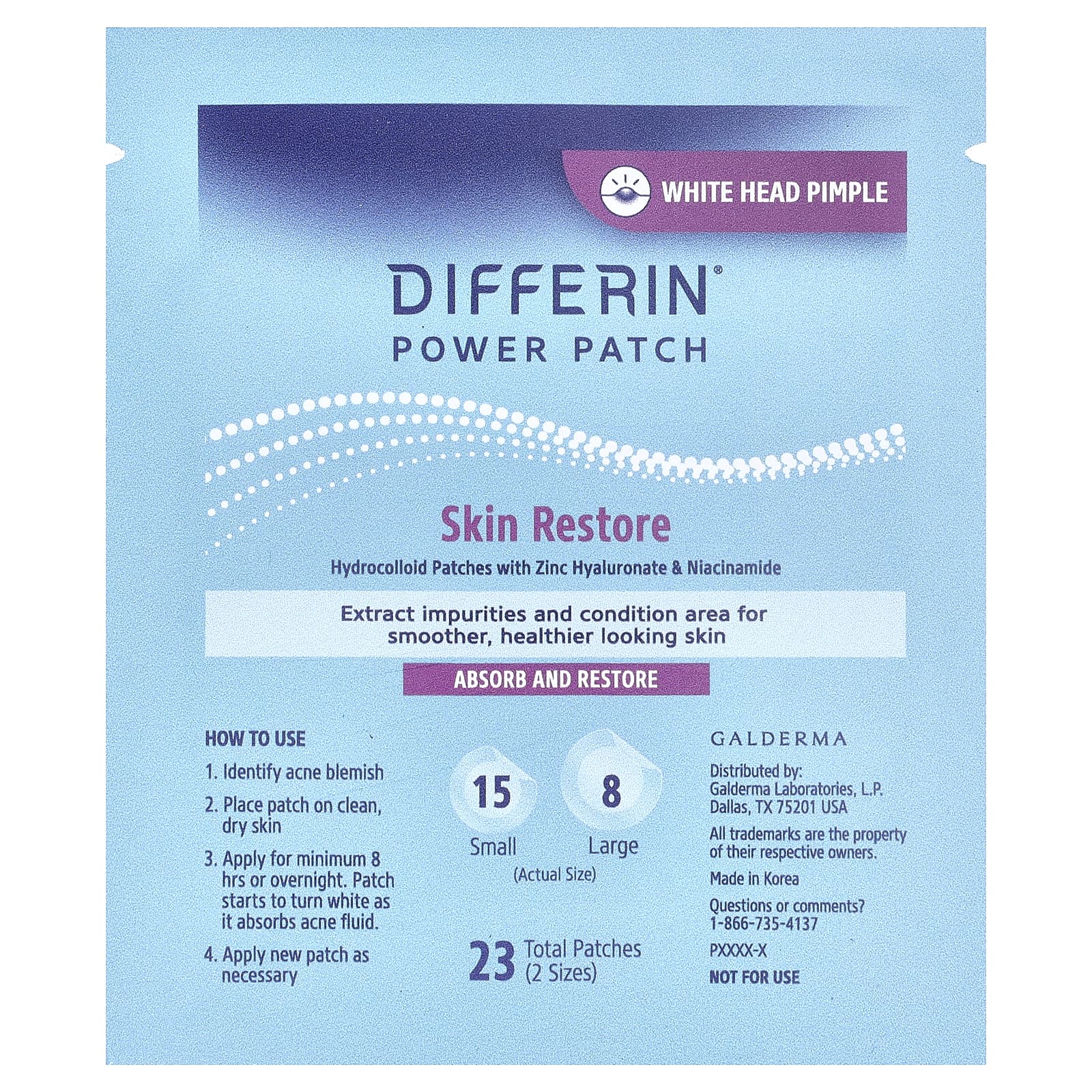 Differin, Power Patch, восстановление кожи, 23 очищающих патча