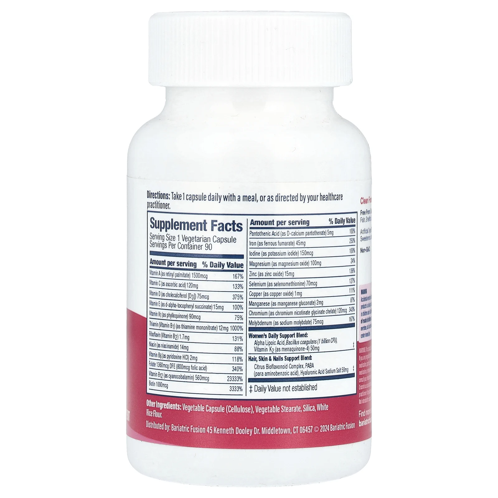 Bariatric Fusion, Мультивитамины с железом для женщин, 90 капсул