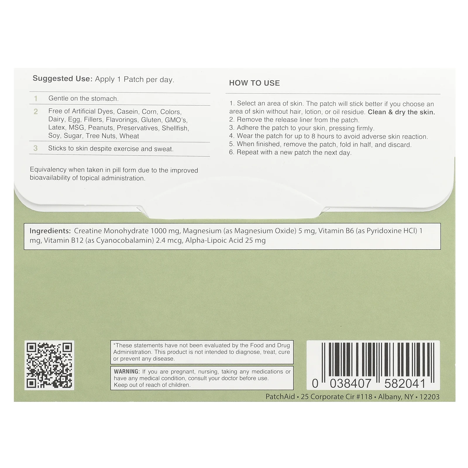 PatchAid, Креатин моногидрат, 30 шт.