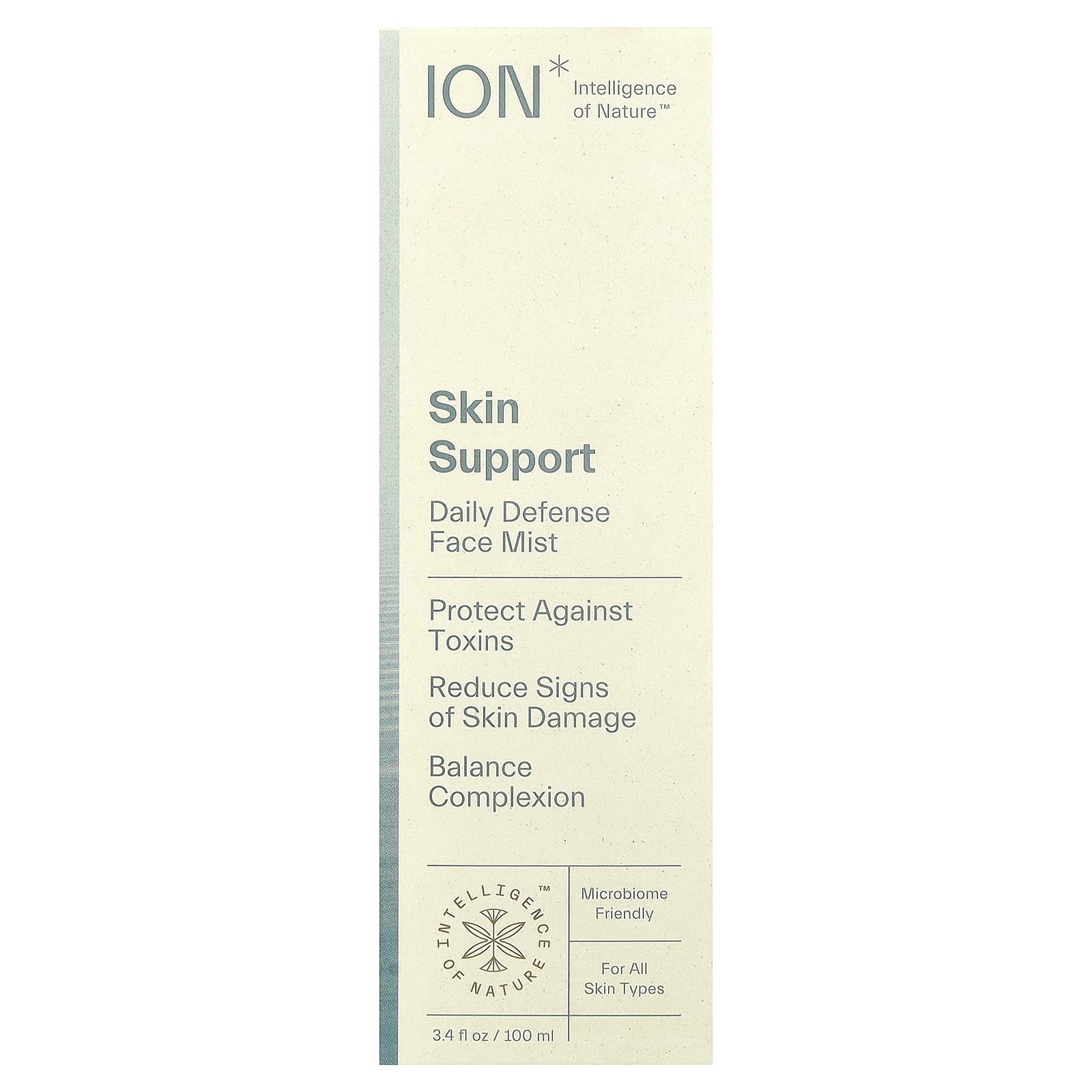 ION Intelligence of Nature, Skin Support, спрей для лица для ежедневной защиты, для всех типов кожи, 100 мл (3,4 жидк. унции)