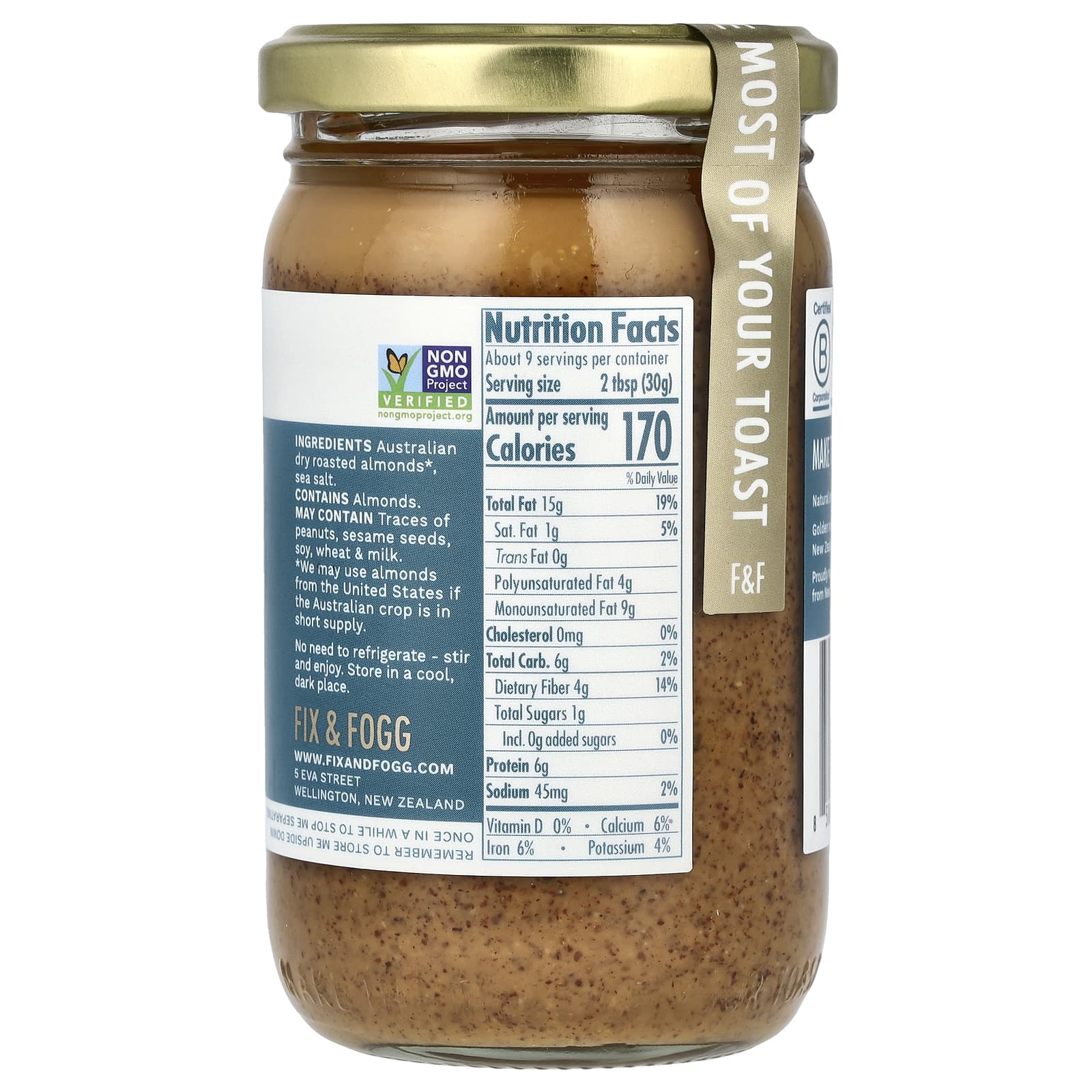 Fix & Fogg, Миндальное масло, гладкое, 283 г (10 унций)