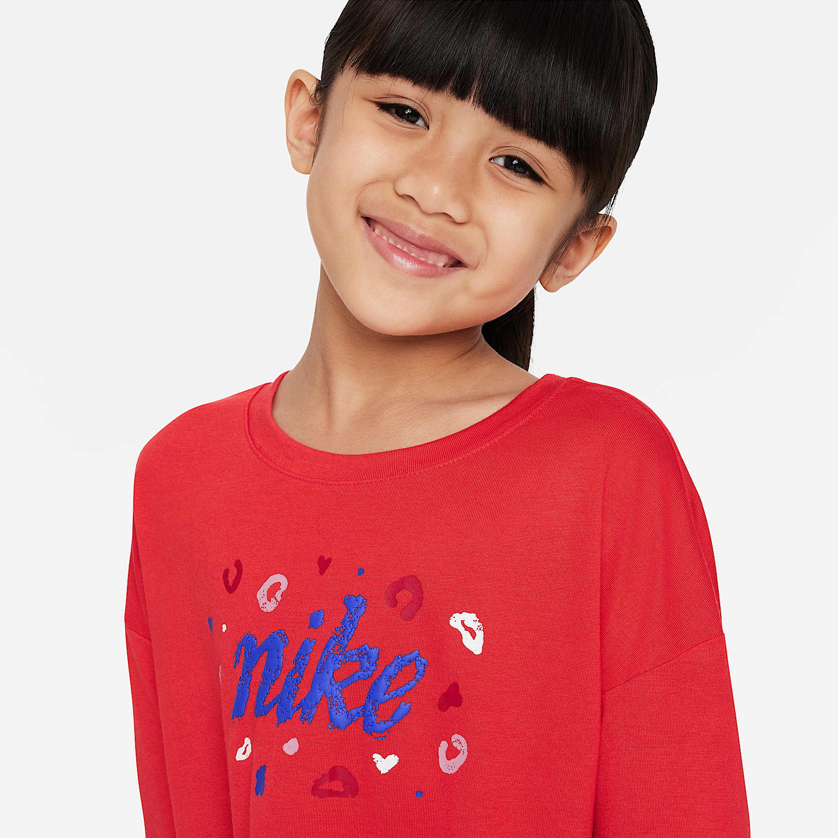 Nike Little Kids' Long Sleeve Cropped Leopard Top