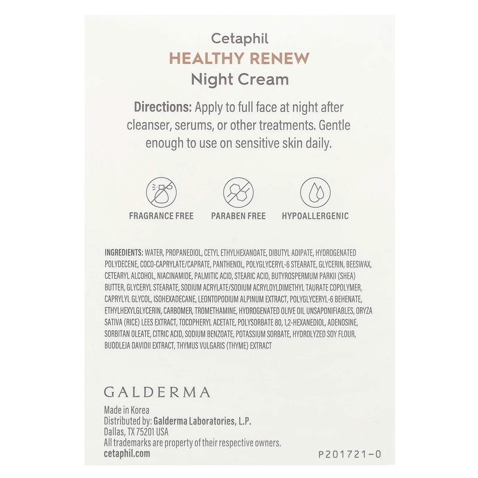 Cetaphil, Healthy Renew, ночной крем, без отдушки, 48 г (1,7 унции)