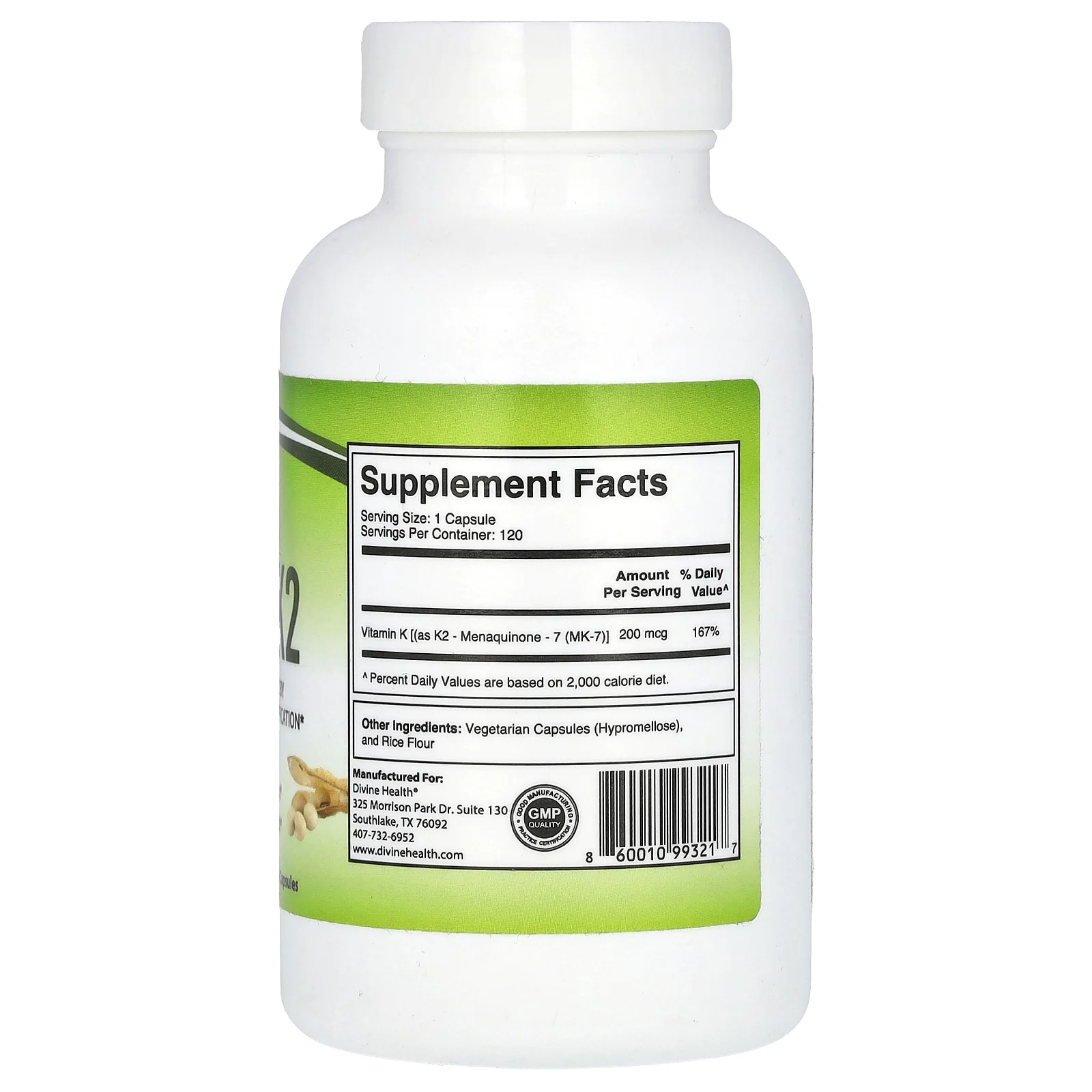 Divine Health, Dr Colbert MD, Super K2, 120 капсул