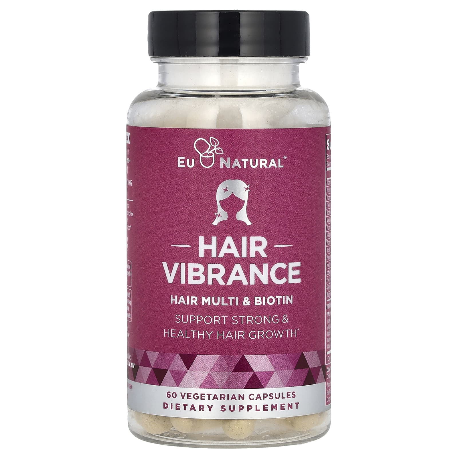 Eu Natural, Hair Vibrance, мультивитамины для волос и биотин, 60 вегетарианских капсул