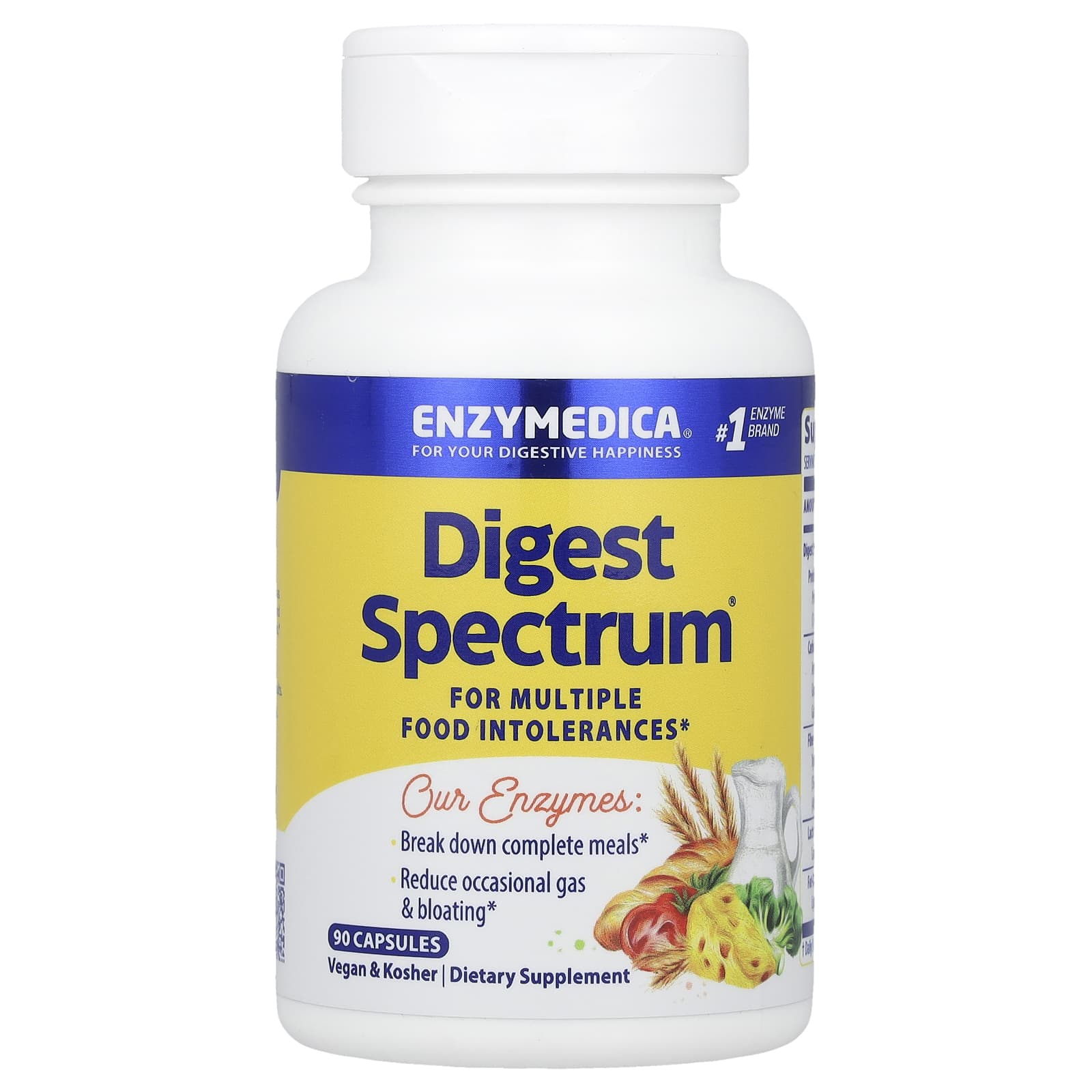 Enzymedica, Digest Spectrum, ферменты для пищеварения, 90 капсул
