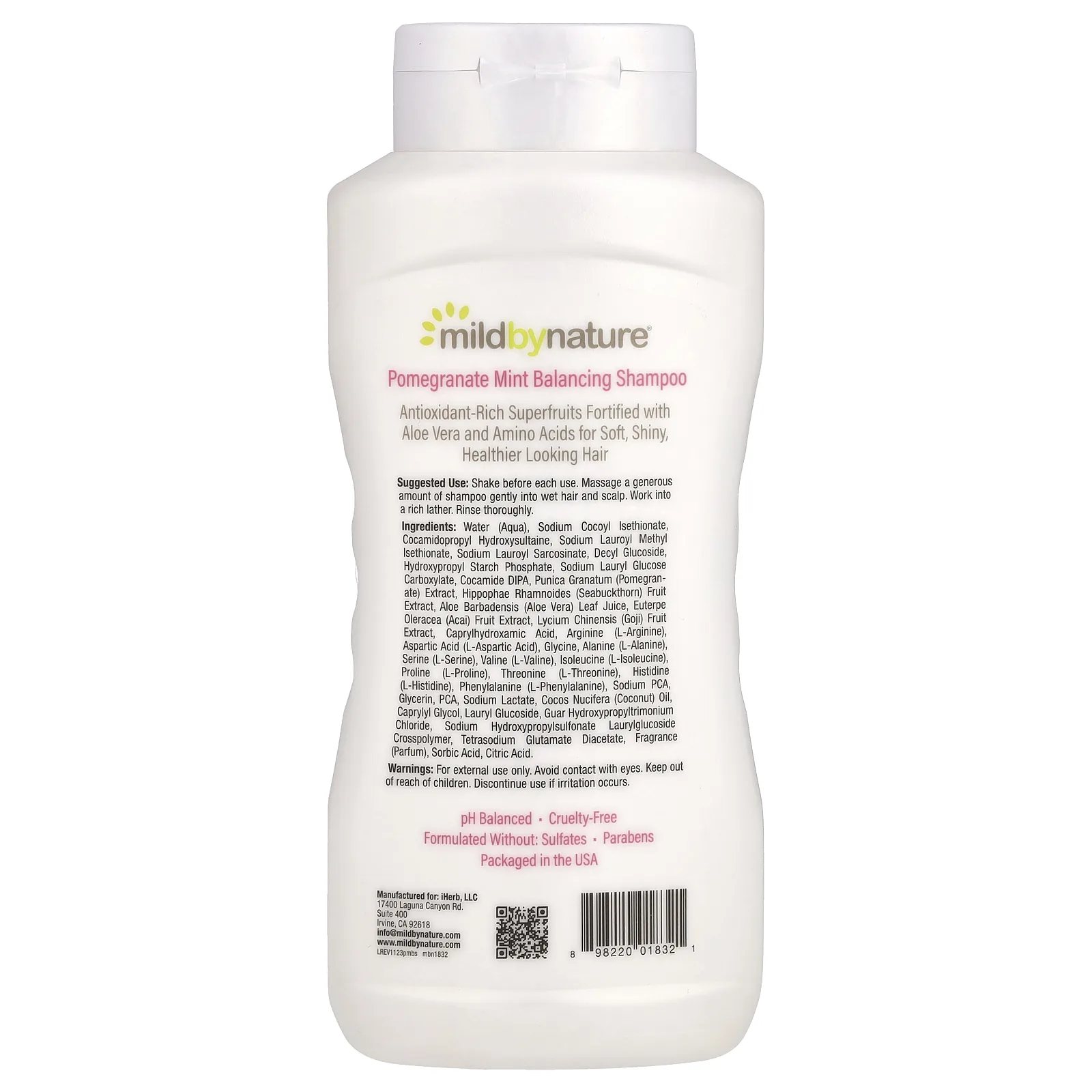 Mild By Nature, балансирующий шампунь с гранатом и мятой, 473 мл (16 жидк. унций)