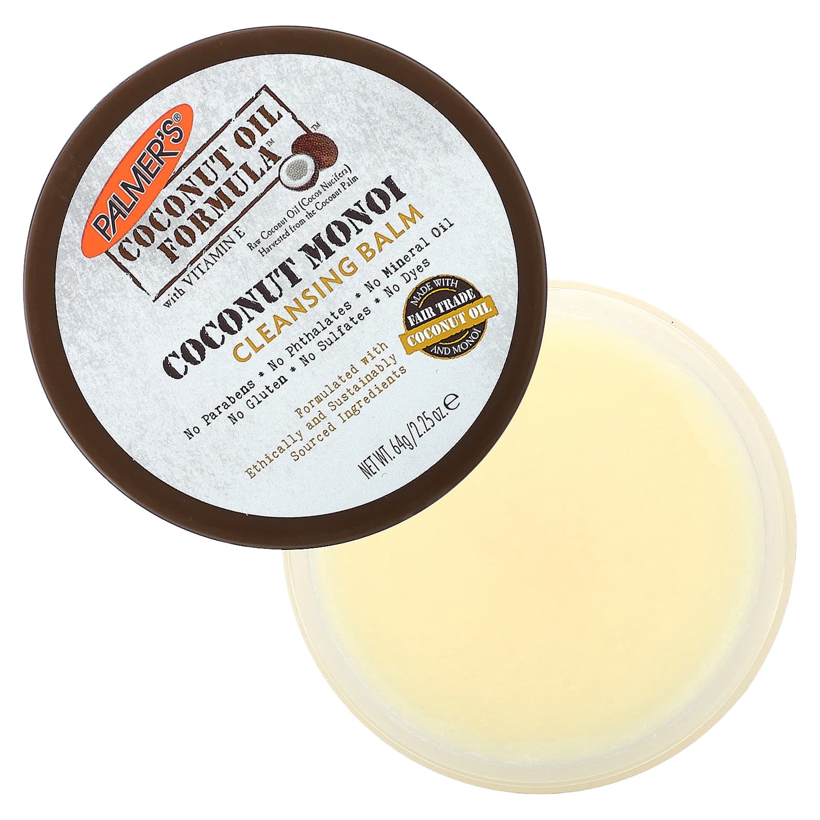 Palmer's, Формула с кокосовым маслом с витамином E, очищающий бальзам с кокосовыми моноями, 64 г (2,25 унции)