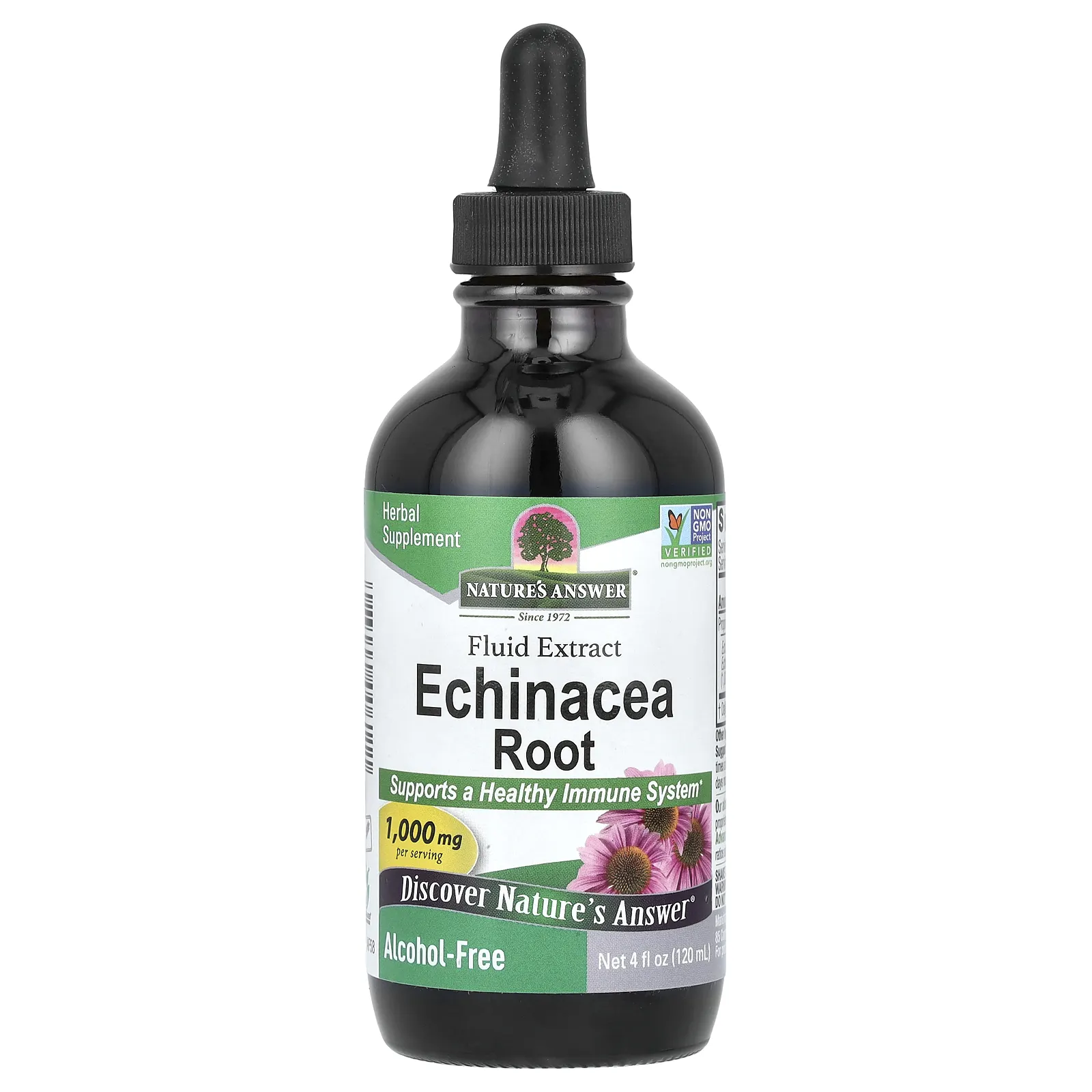 Nature's Answer, Корень эхинацеи, жидкий экстракт, без спирта, 1000 мг, 120 мл (4 жидк. Унции)