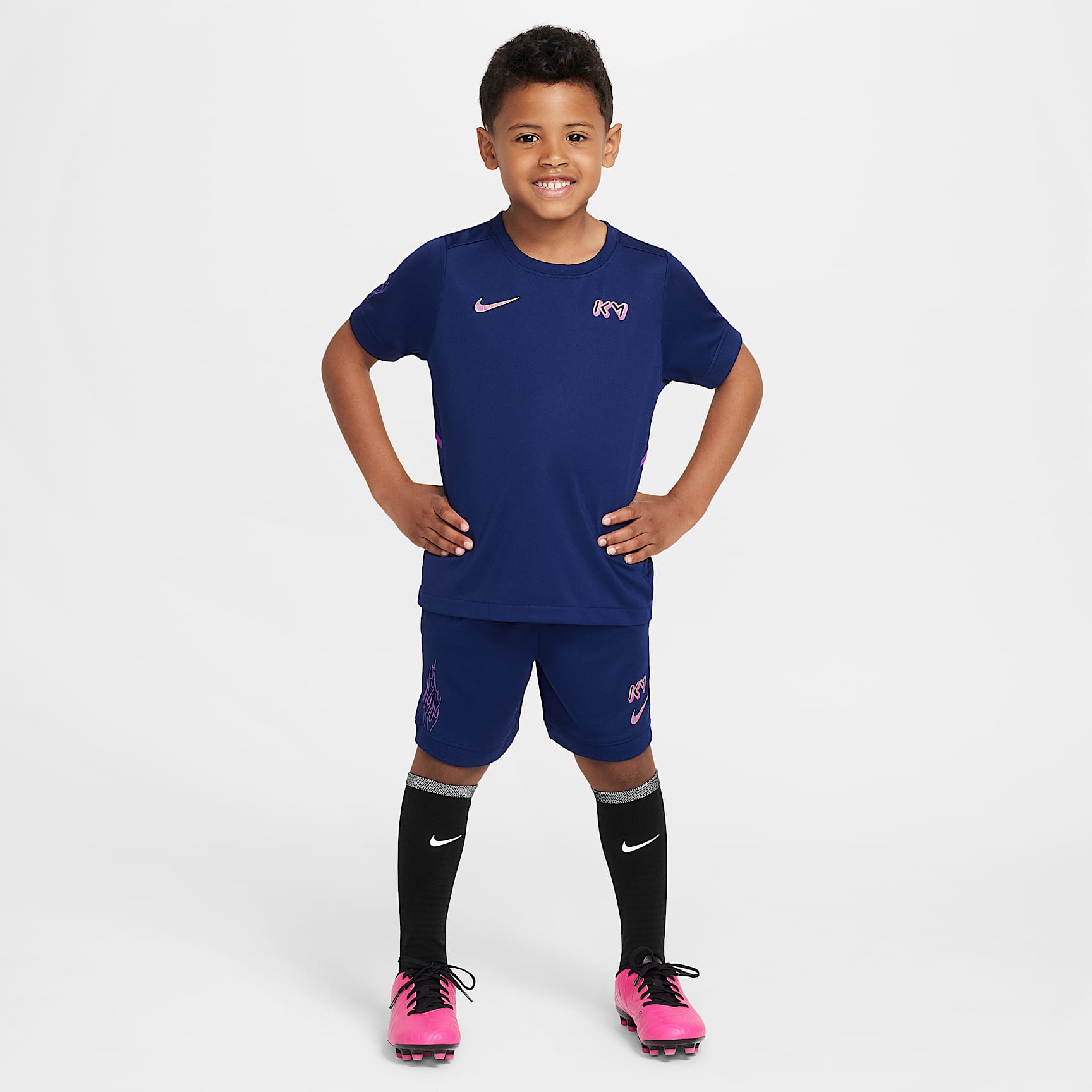 Nike Dri-FIT Kylian Mbappé Little Kids' ACD25 Short Sleeve Top and Shorts Set