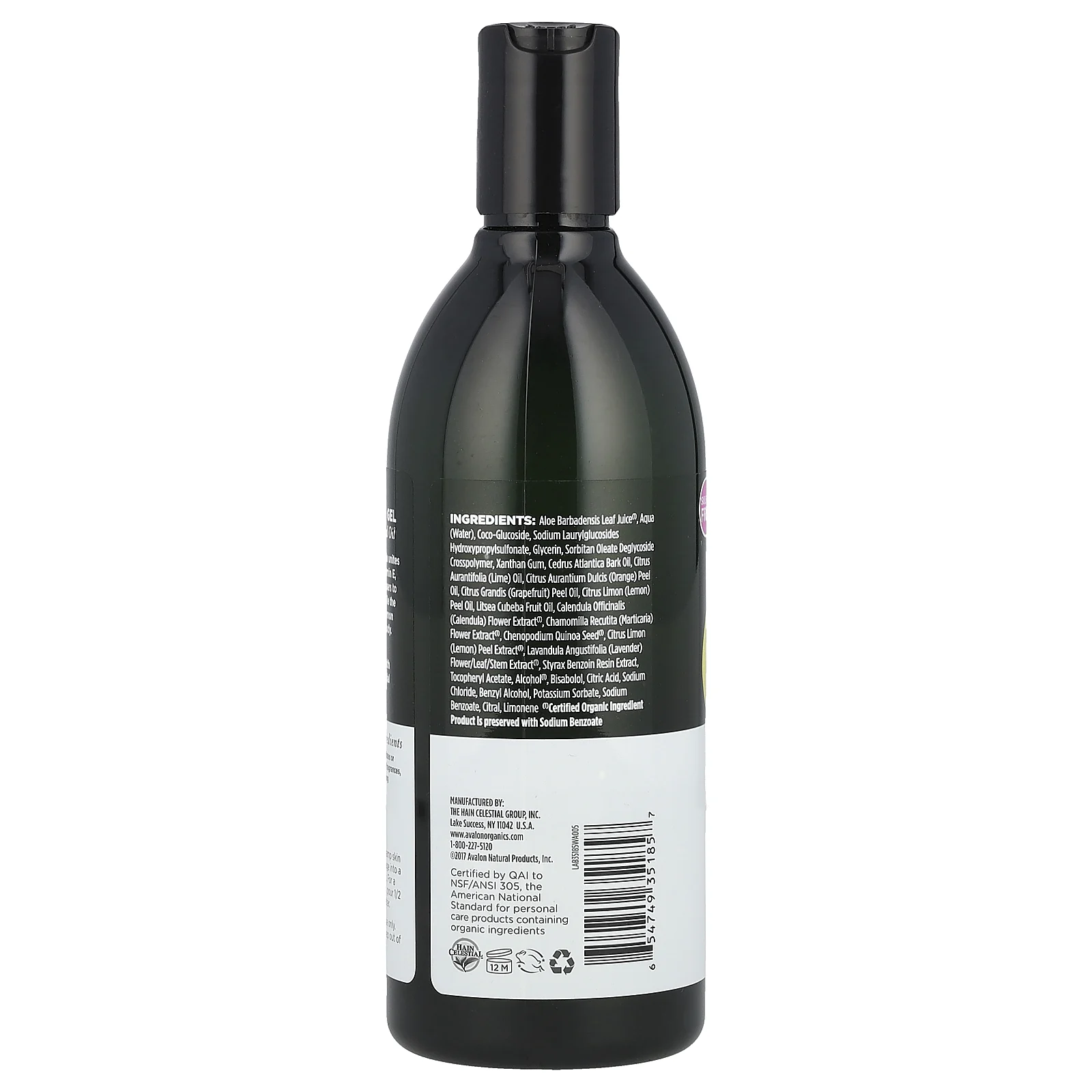 Avalon Organics, Гель для ванны и душа, освежающий лимон, 355 мл (12 жидк. Унций)