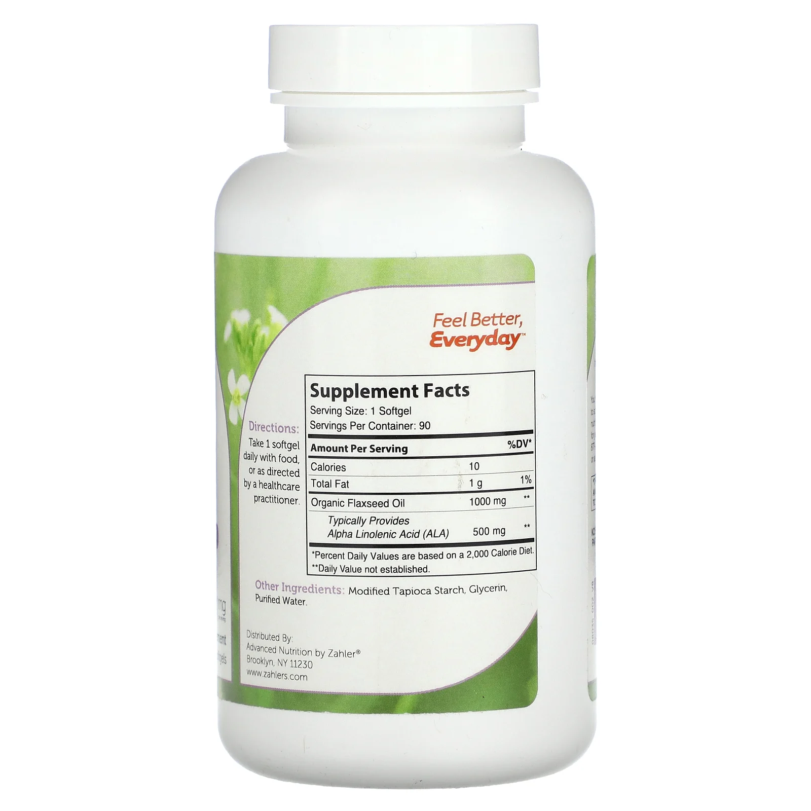 Zahler, льняное масло, 1000 мг, 90 капсул