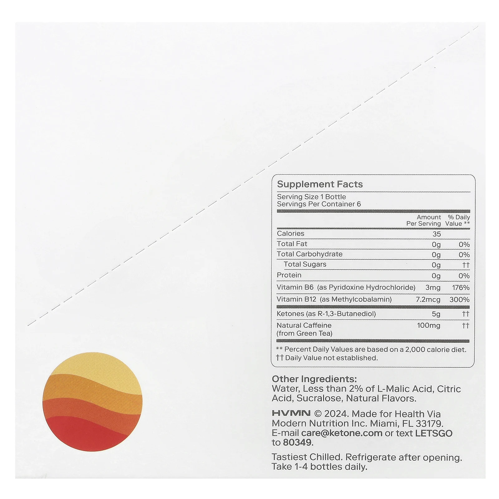 Ketone-IQ, High Performance Energy, персик, 6 пакетиков по 59 мл (2 жидк. унц.)