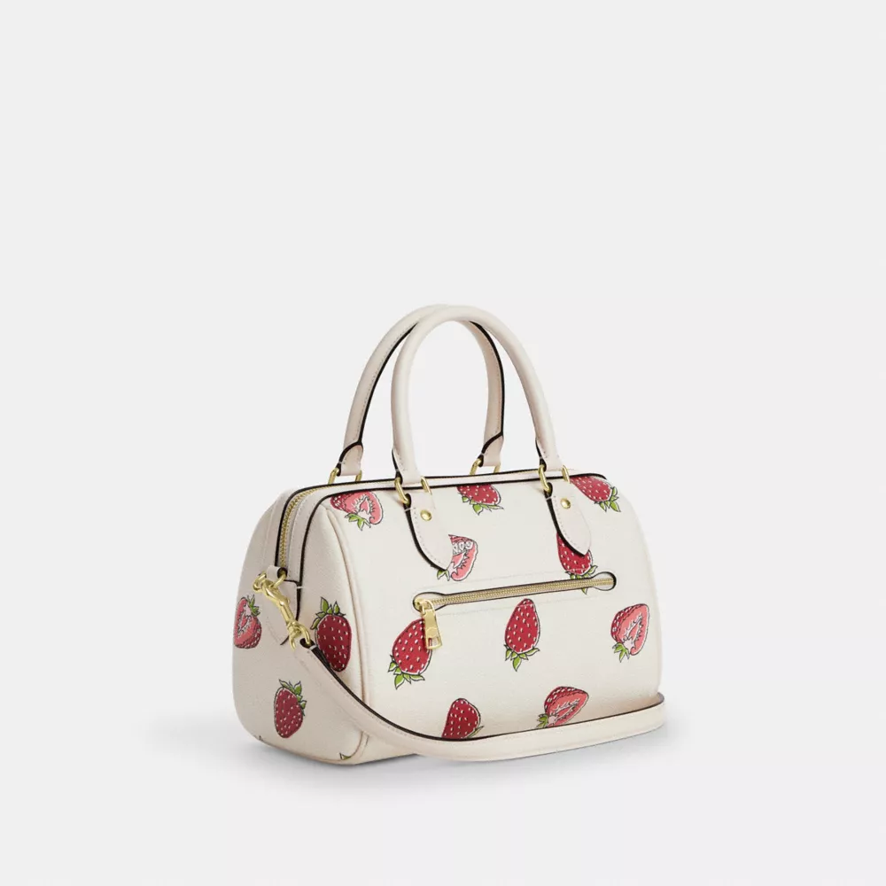 Сумка COACH Rowan Satchel Bag With Strawberry Print