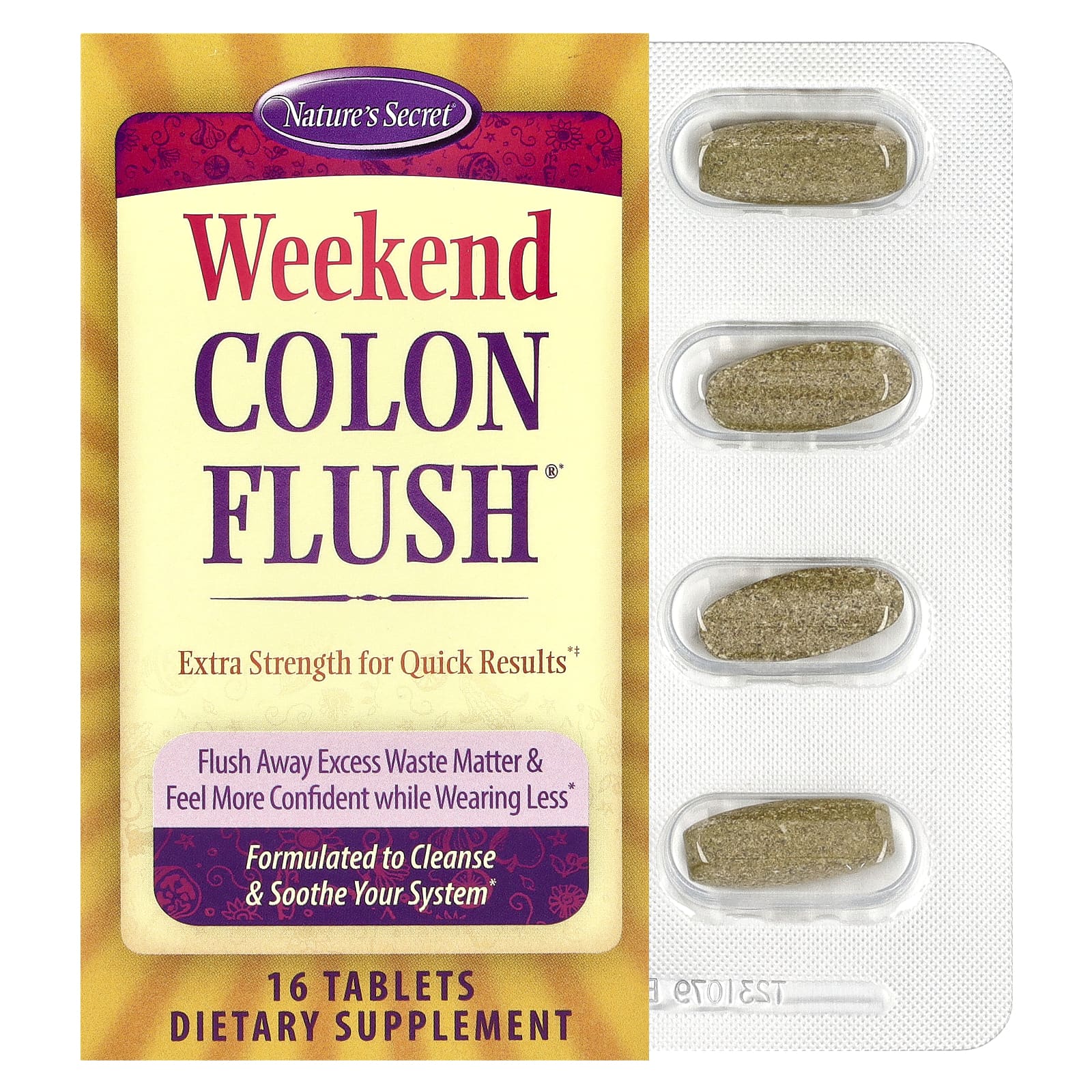 Nature's Secret, Weekend Colon Flush®, 16 таблеток