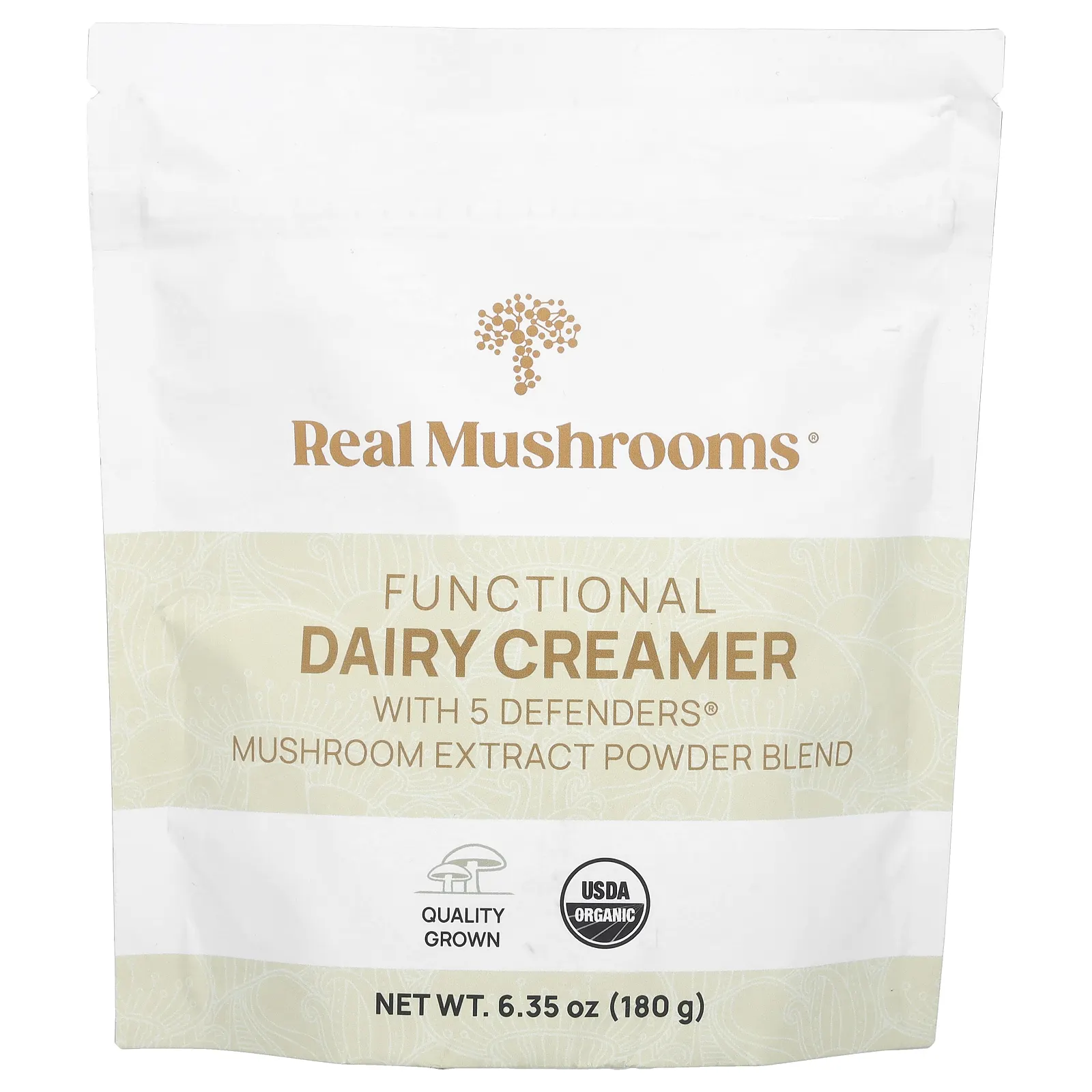 Real Mushrooms, Функциональные молочные сливки, 180 г (6,35 унции)