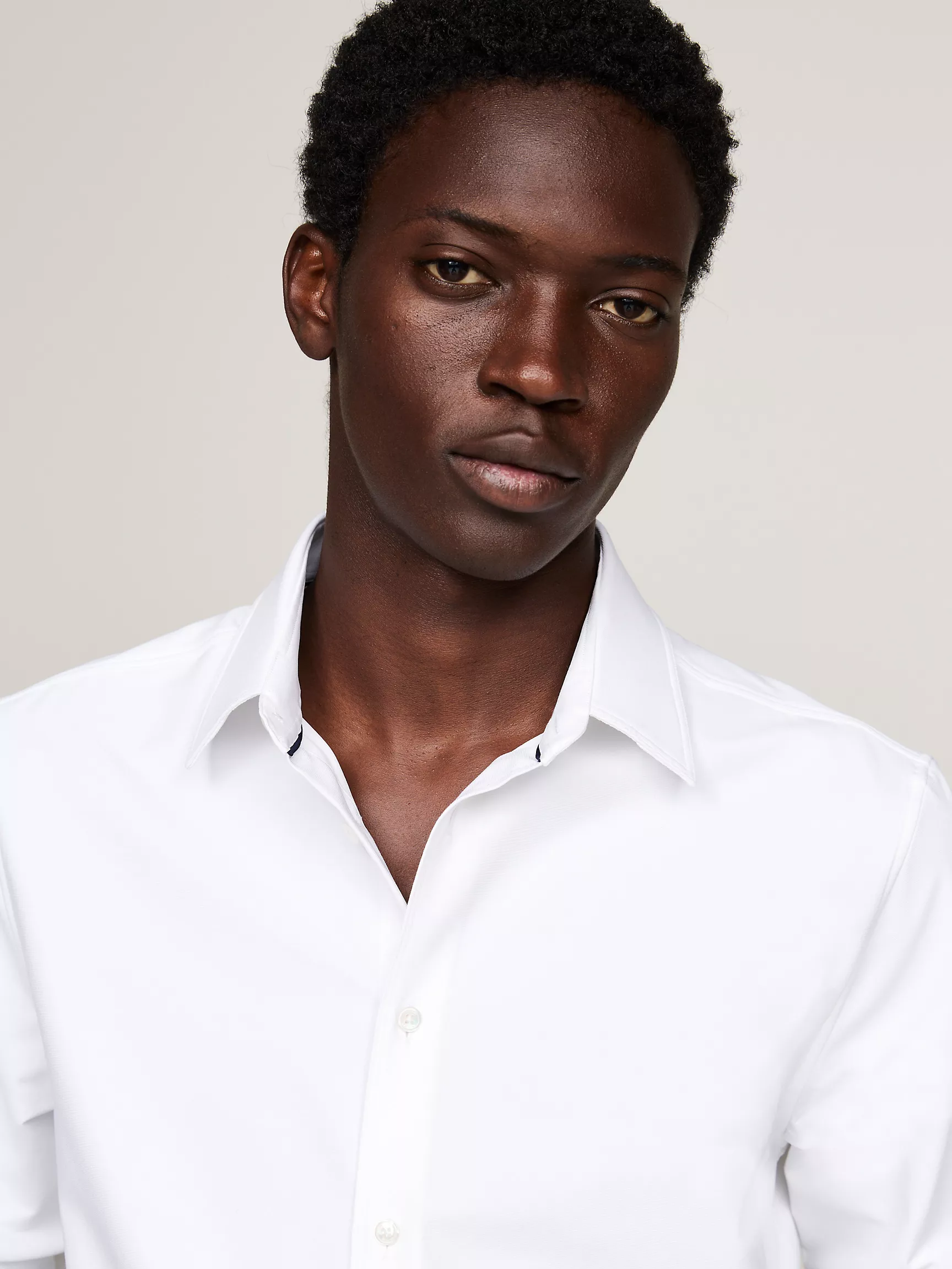 Мужская рубашка Tommy Hilfiger, Приталенная однотонная рубашка