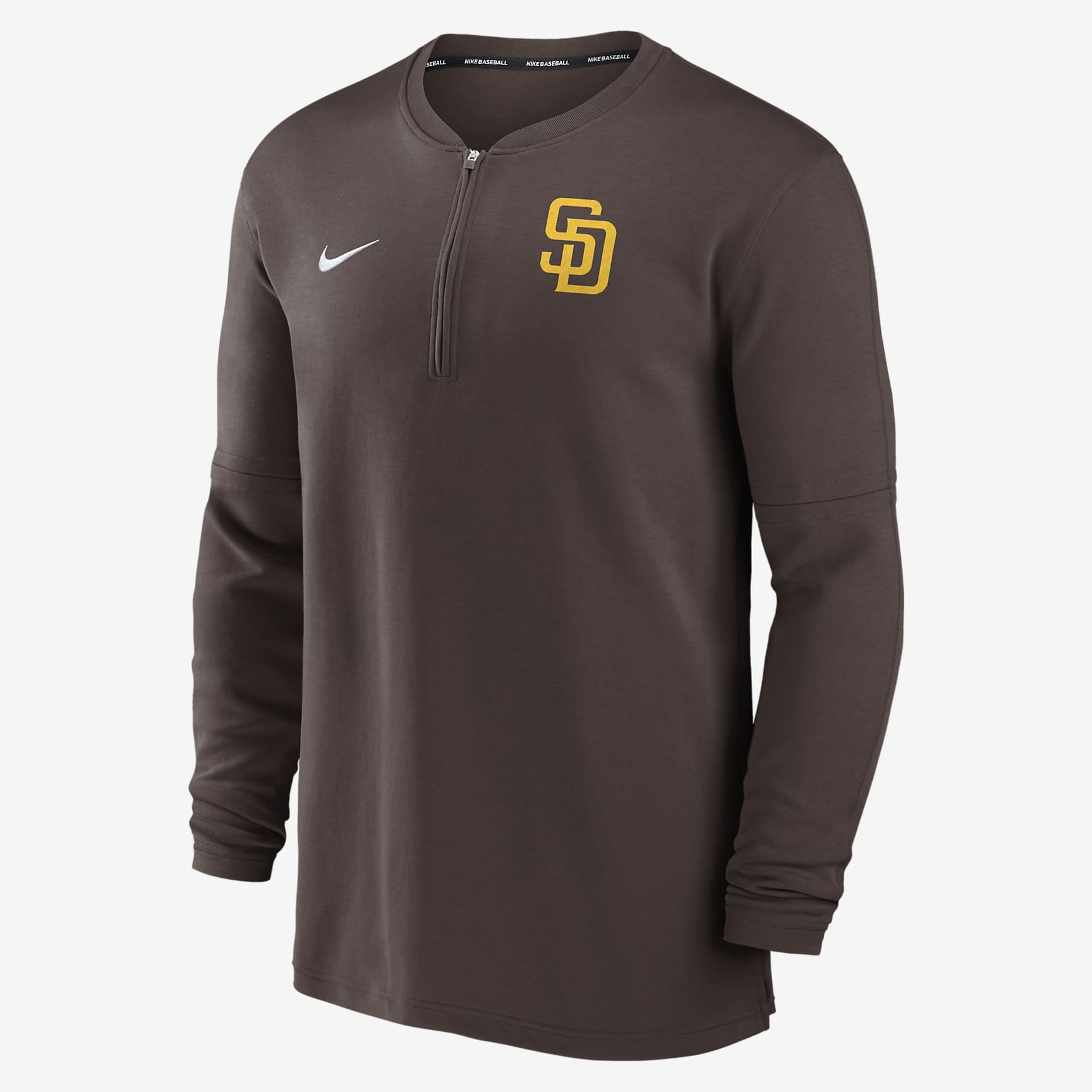 San Diego Padres Authentic Collection Game Time Men's Nike Dri-FIT MLB 1/2-Zip Long-Sleeve Top