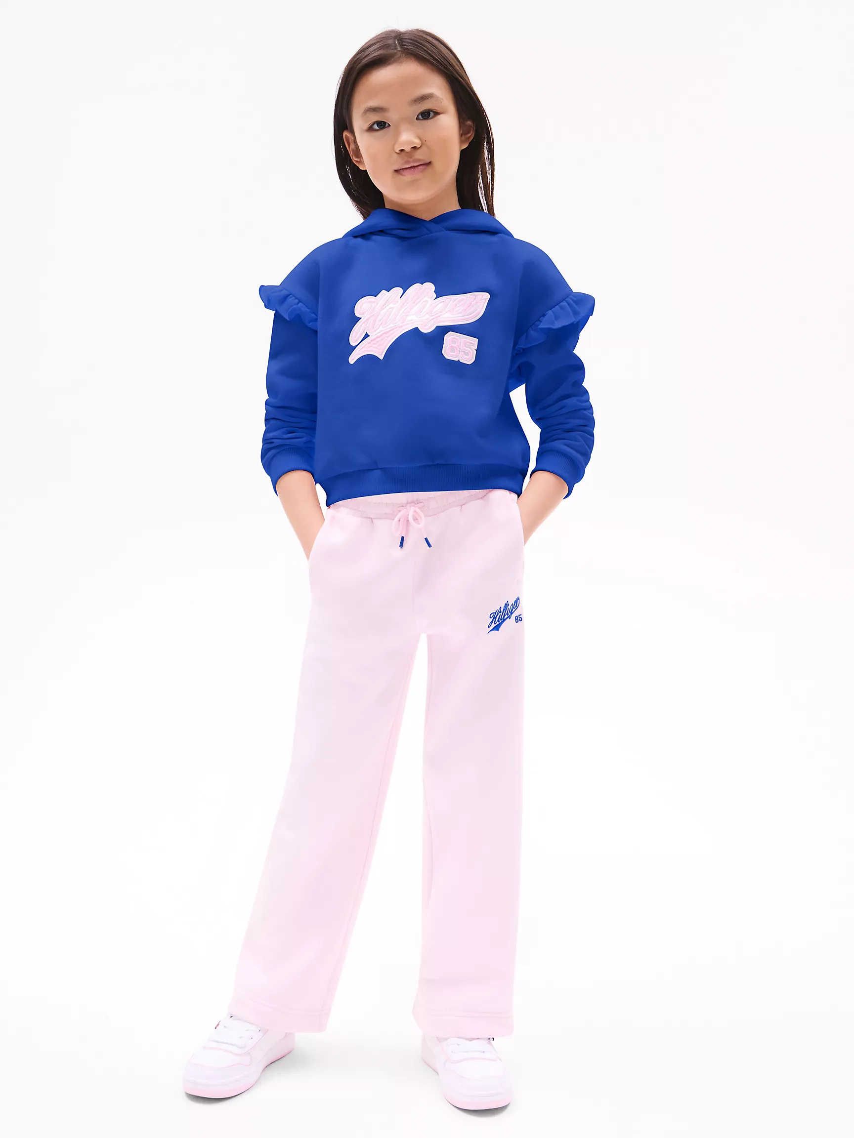 Худи для девочек Tommy Hilfiger, Детское худи с рюшами и логотипом Hilfiger Script