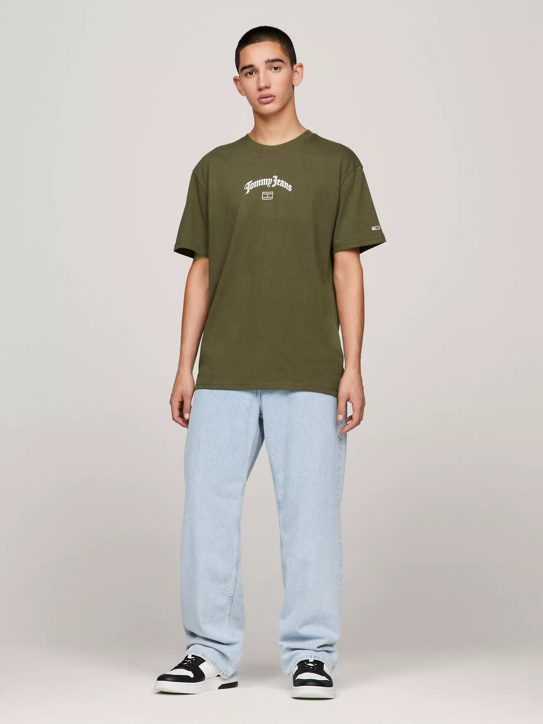 Мужская футболка Tommy Hilfiger, Футболка с логотипом-аркой в стиле гранж